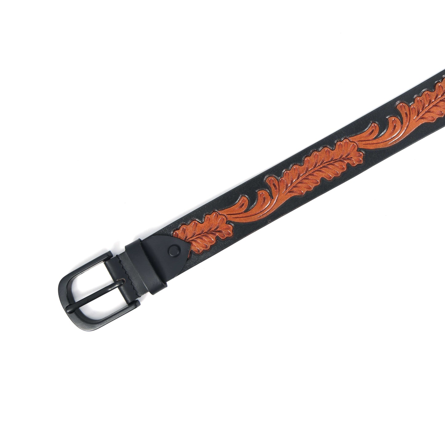 Premium Black & Brown Leather Belt with Sleek Black Buckle  Stylish & Durable. LB-855