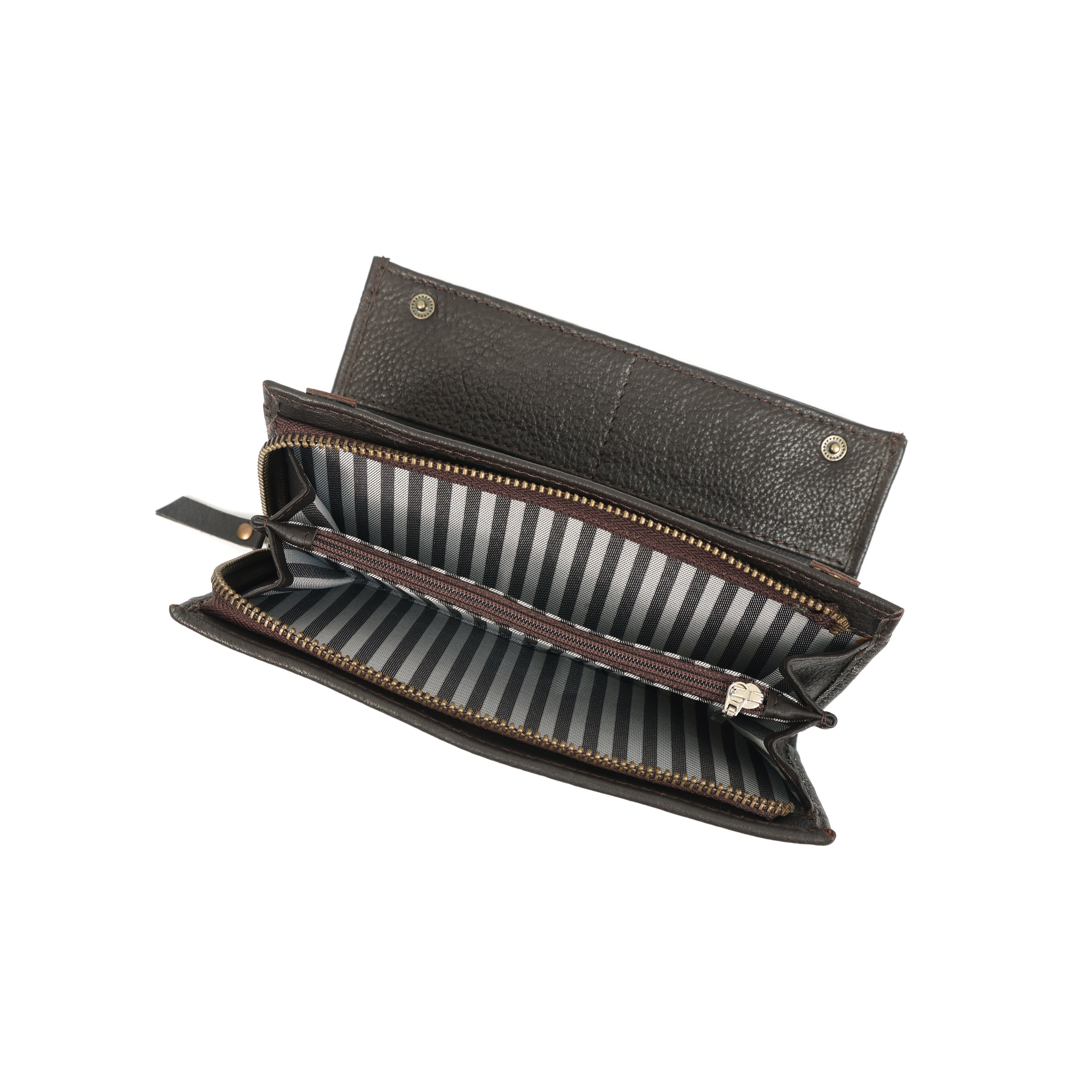 Premium Genuine Leather Long Wallet for Women with Multiple Card Slots & Zip Coin Pocket