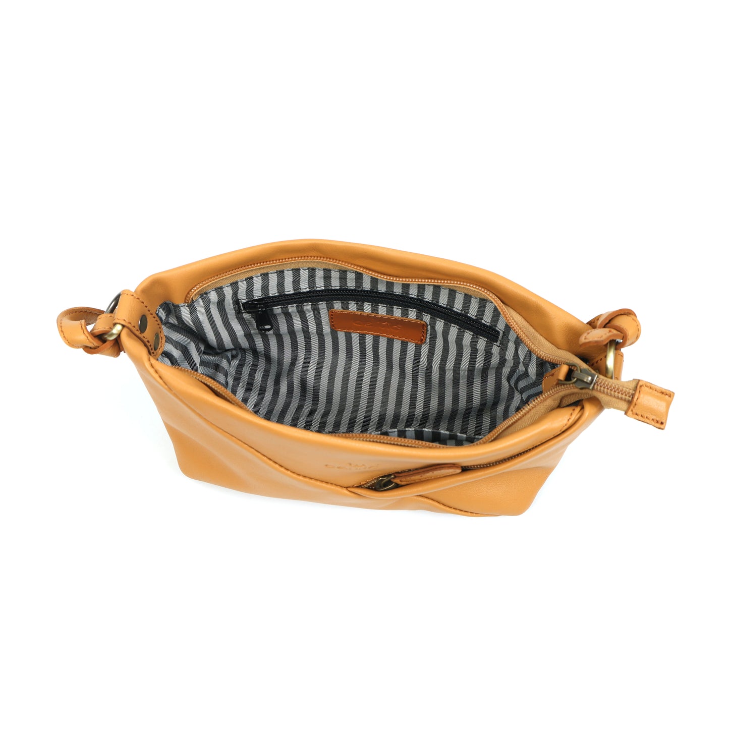 Premium Leather Hobo Shoulder Bag with Adjustable Strap, Zip Closure & Inner Pockets