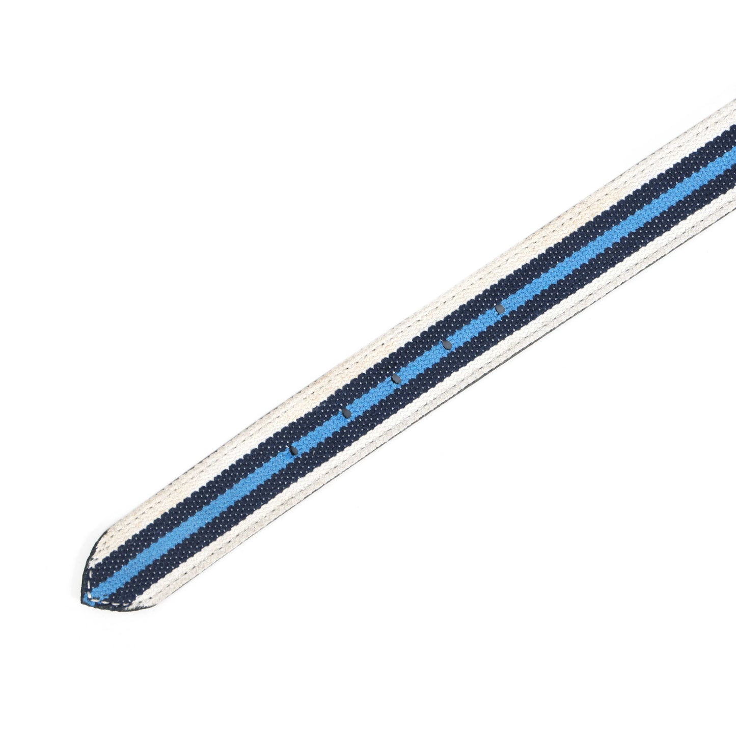 Black Leather Belt with Blue Webbing 38mm. LB-833