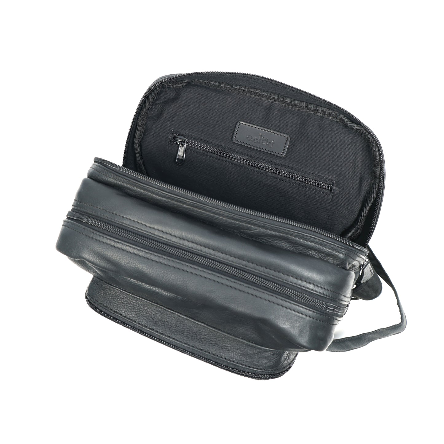 Unisex Black Genuine Leather Backpack Sleek, Durable & Timeless.BG-1630