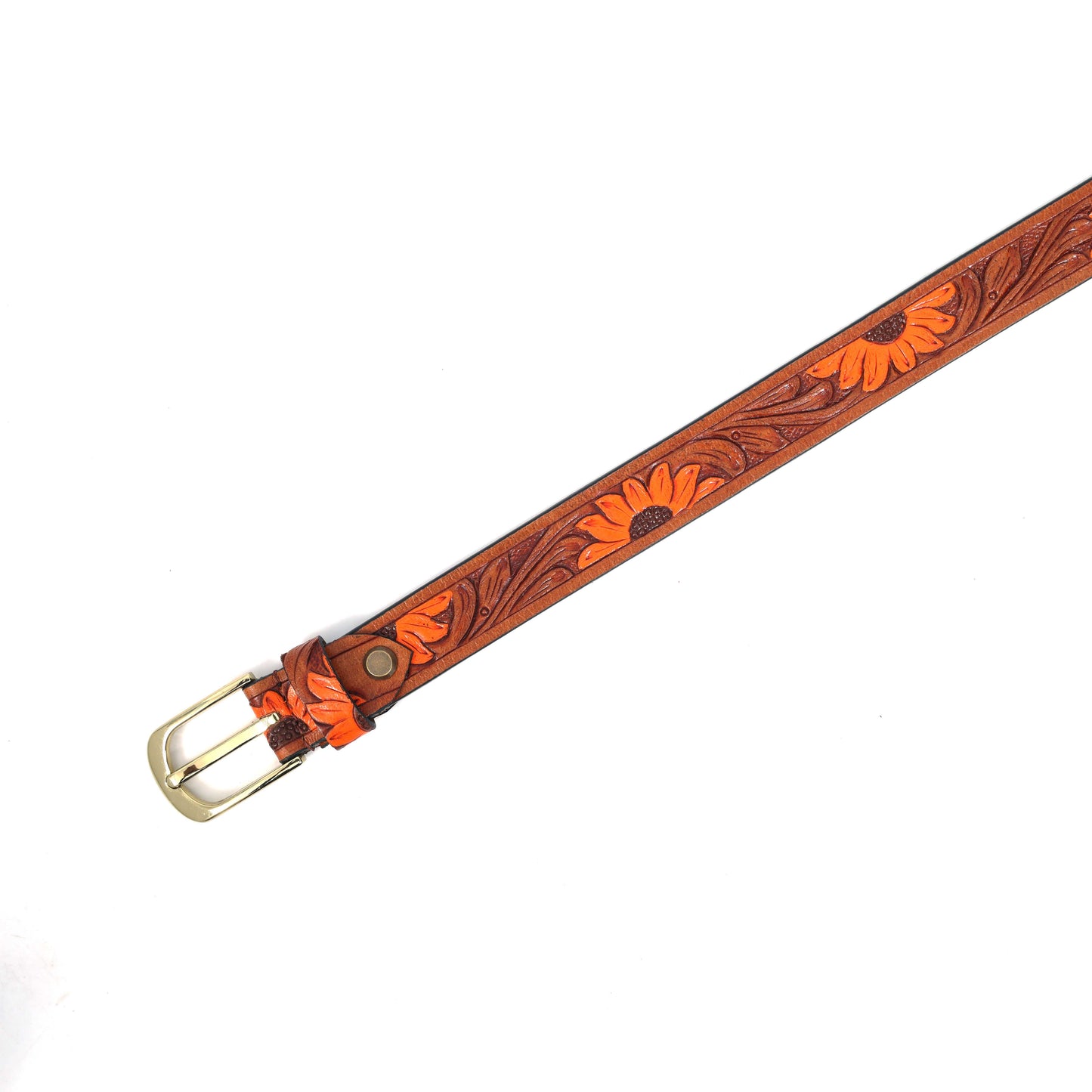 Handcrafted Tan Leather Carving Belt Stylish, Durable, and Unique Design. LB-840