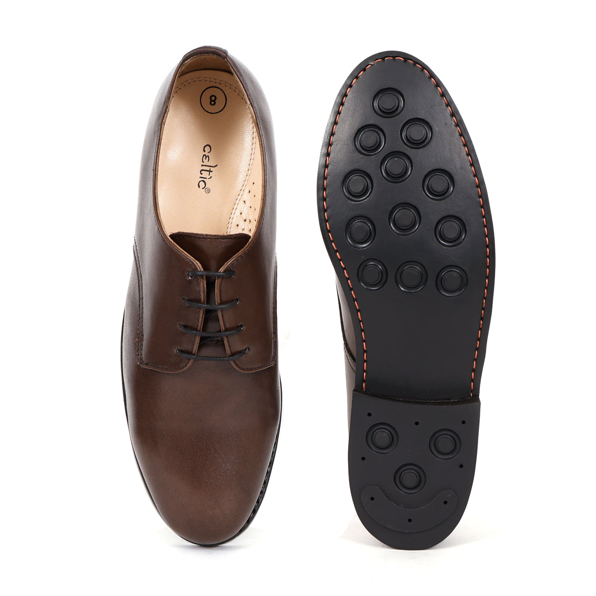 Premium Genuine Leather Classic Lace-Up Formal Shoes | Brown | Elegant Oxford Design | Durable Sole | Office & Occasion Wear