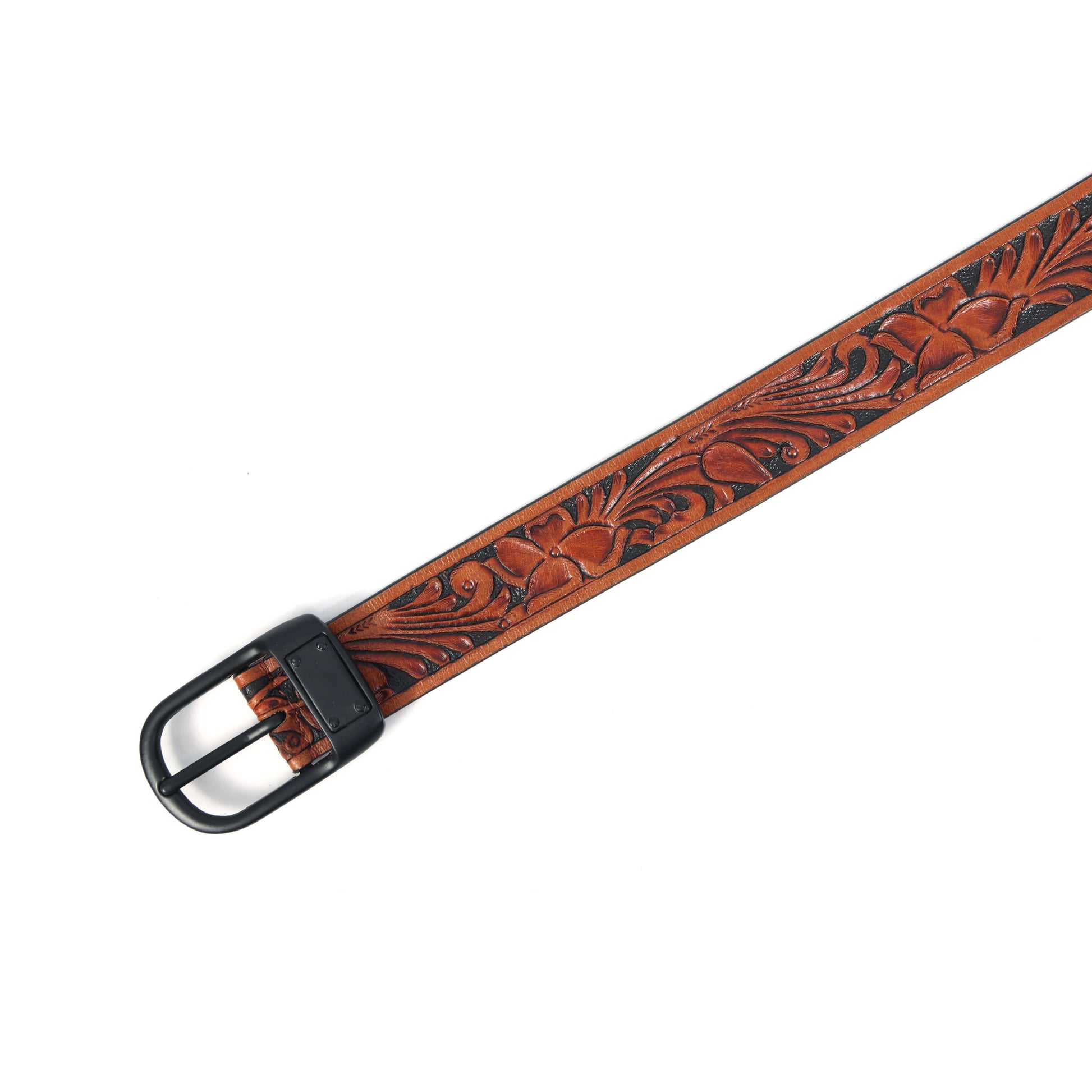 Premium Brown Leather Belt with Black Buckle  Stylish & Durable. LB-850