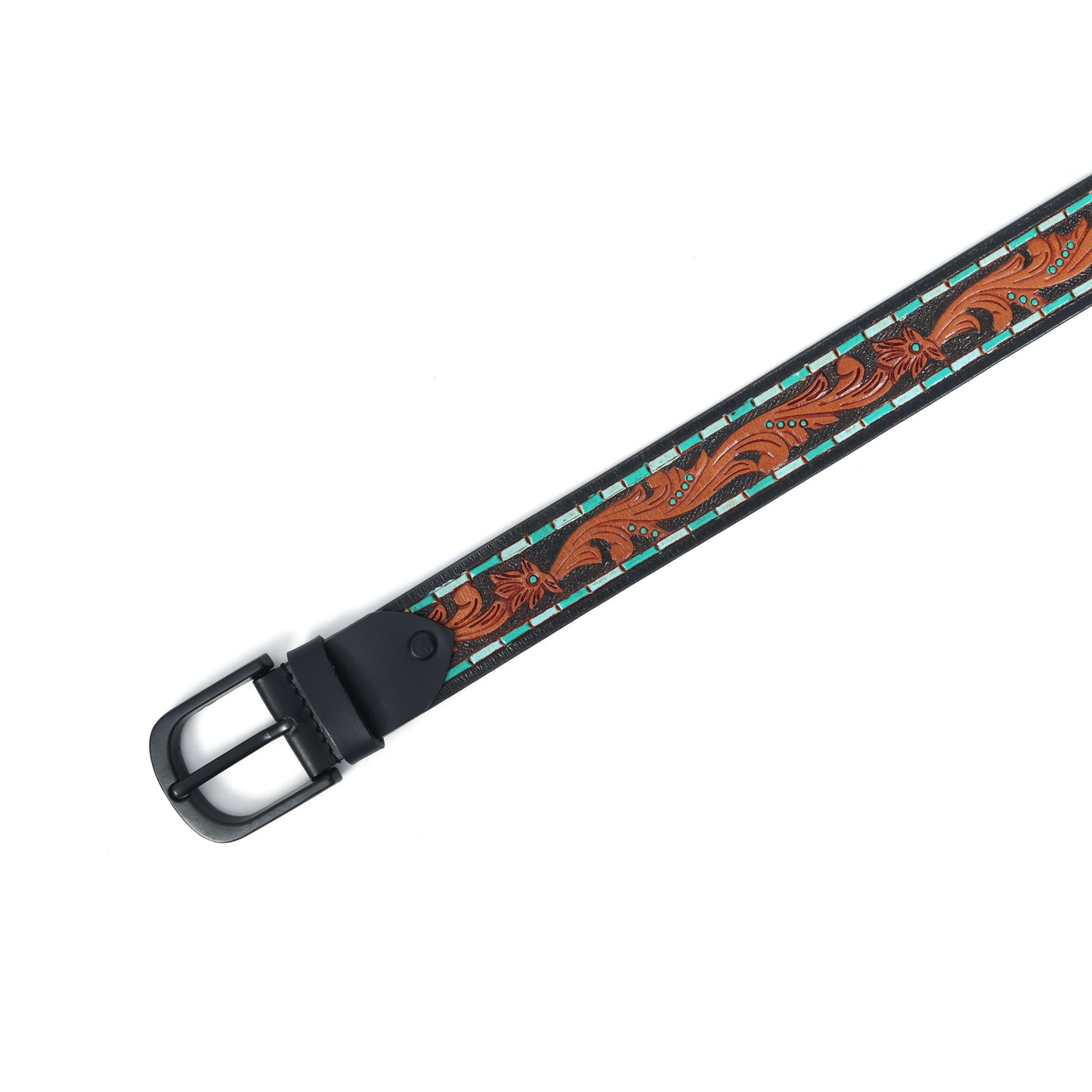 Brown Leather Hand-Carved Stylish Belt for Party Wear  Premium Quality & Unique Design. LB-843