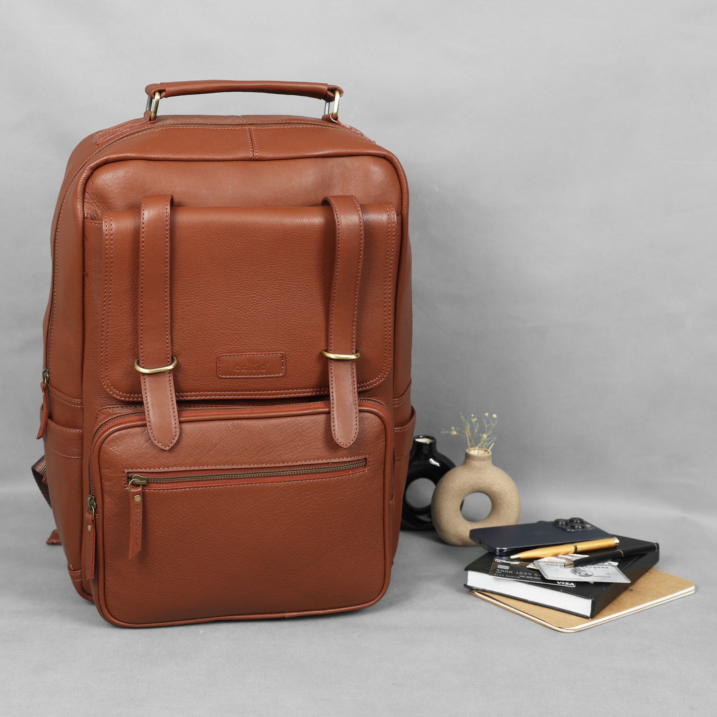 Elegant Soft Black Leather Backpack – Stylish, Versatile, and Organized ART:- BG-1610