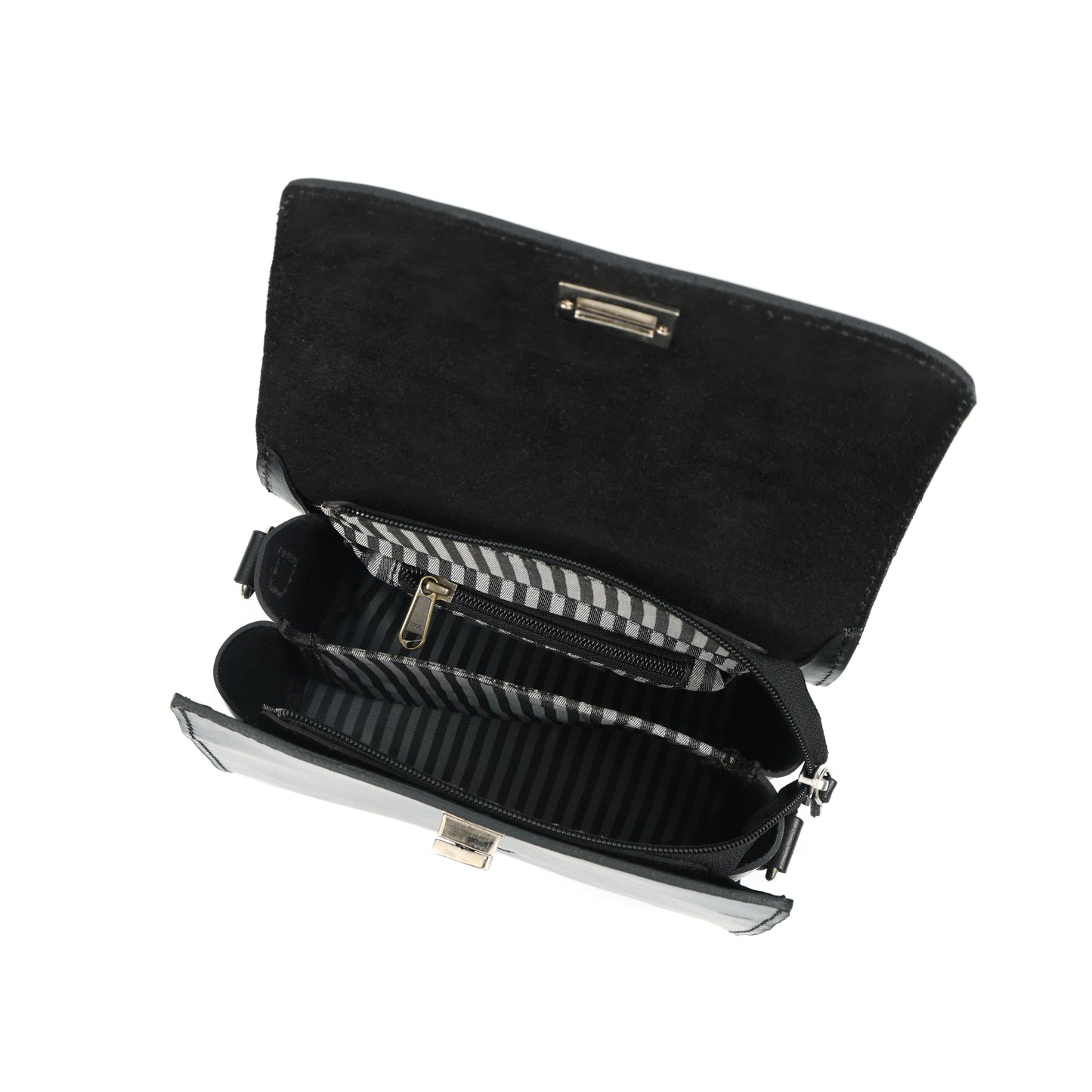 Premium Leather Structured Handbag – Black Top Handle Purse