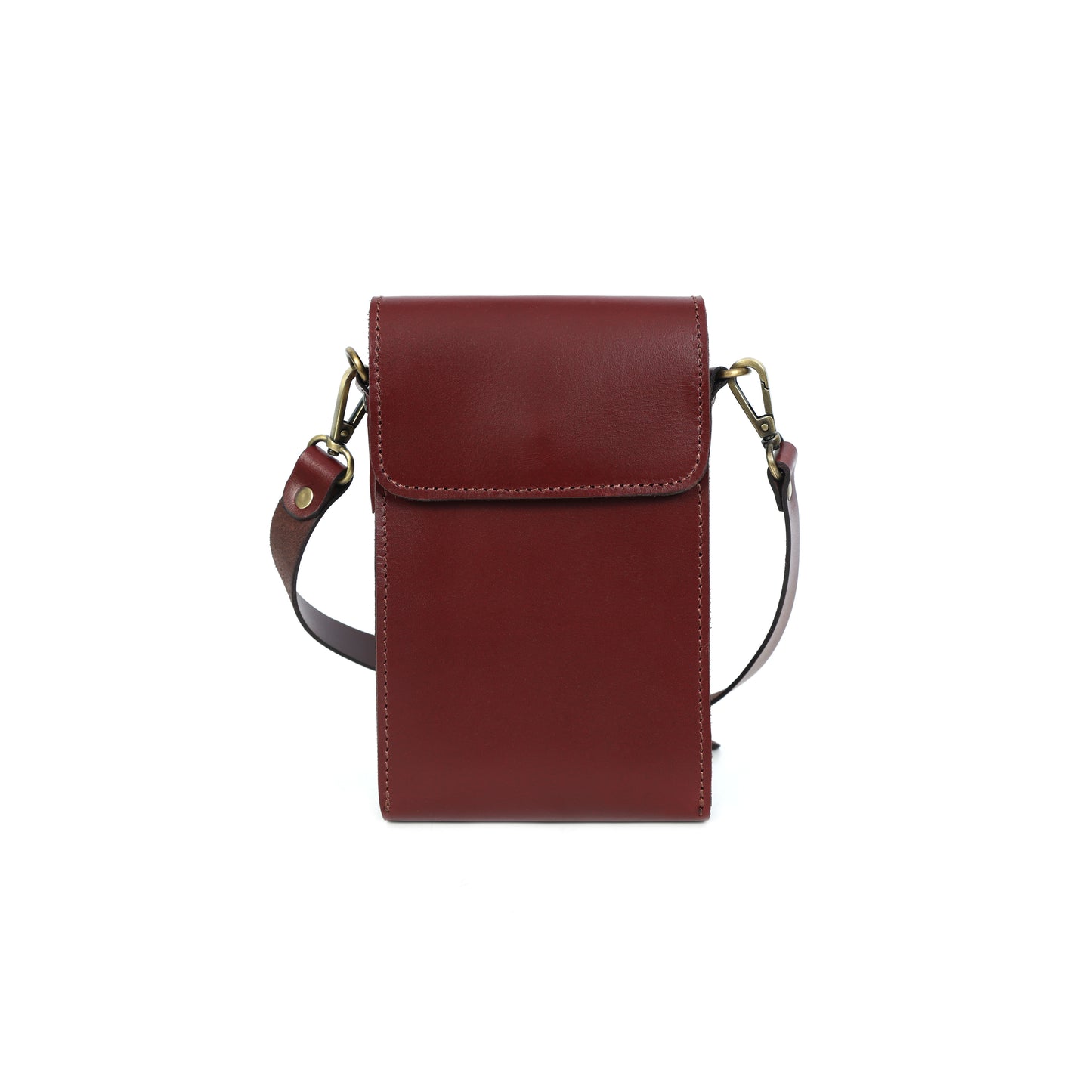 Brown Leather Mobile Pouch with Detachable Sling Stylish & Functional Crossbody Case.LA-1428