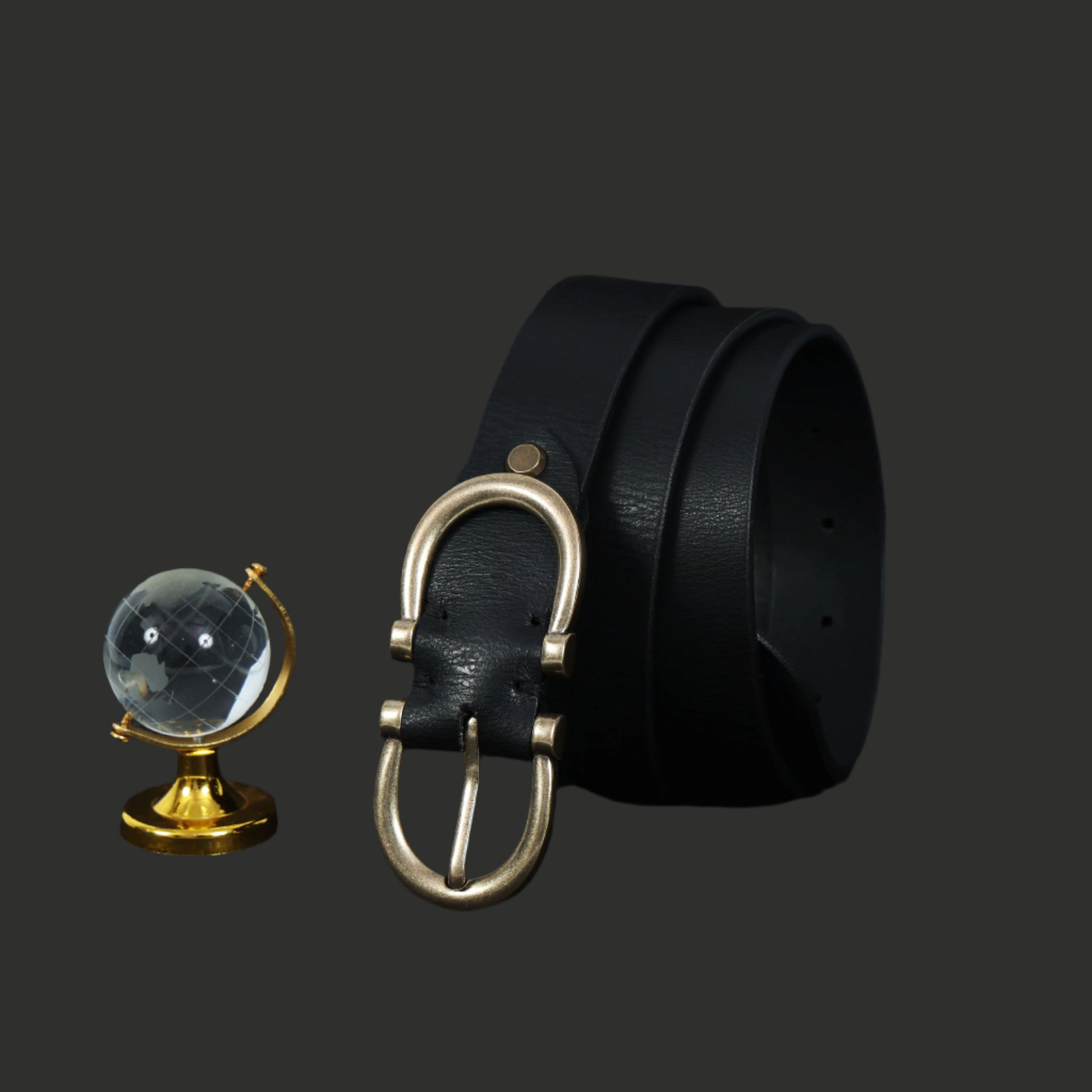 Premium New Designer Black Milled Leather Belt. LB-858