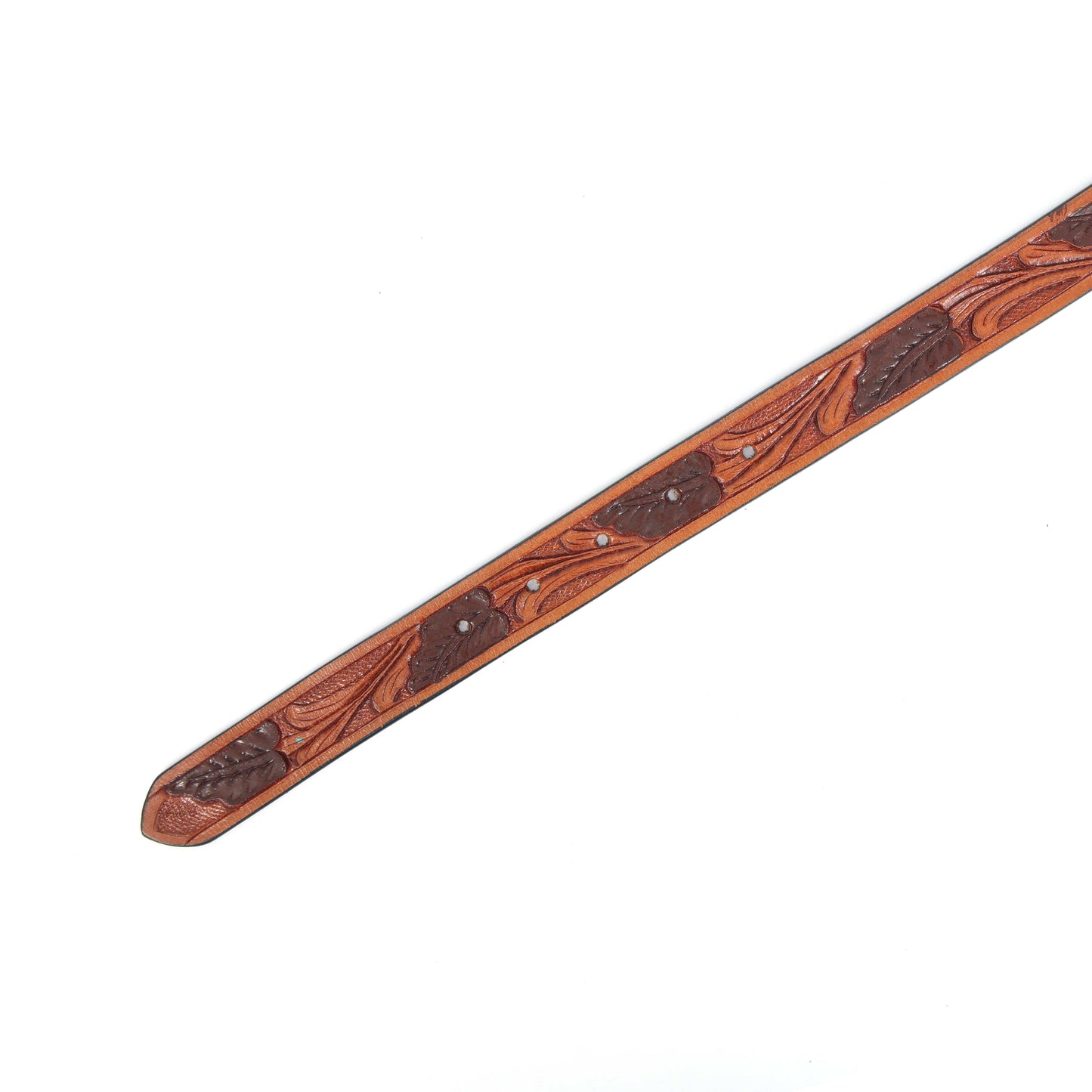 Premium Brown Leather Hand-Carved Belt  Elegant Formal Wear Accessory. LB-848