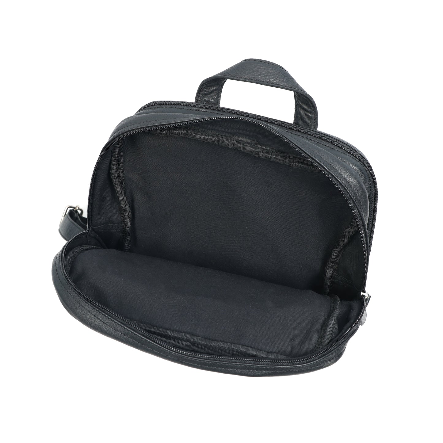 Black PURE Leather Backpack – Minimalist & Durable Everyday Companion. BG-1631