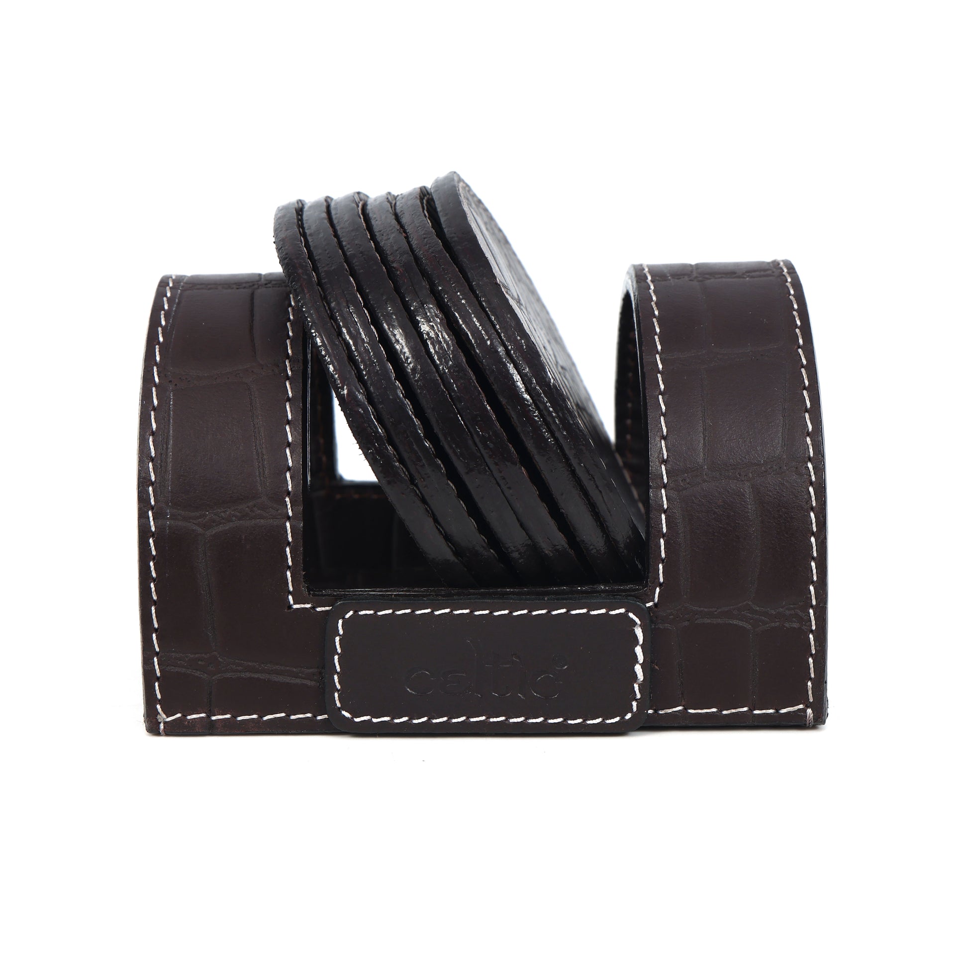Elegant Leather Coasters for Office Use  Stylish & Durable Desk Accessory  Art: LC-03