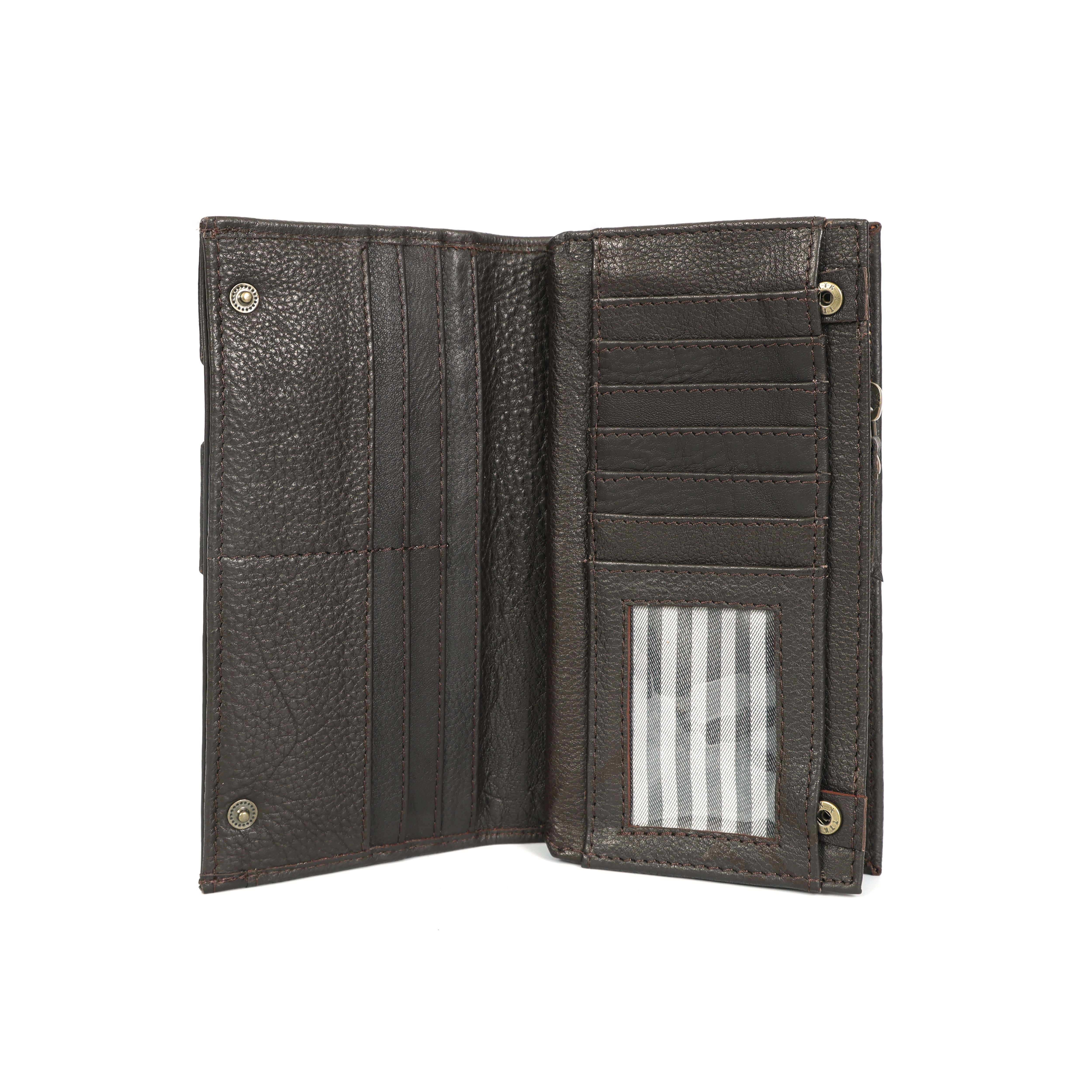 Premium Genuine Leather Long Wallet for Women with Multiple Card Slots & Zip Coin Pocket