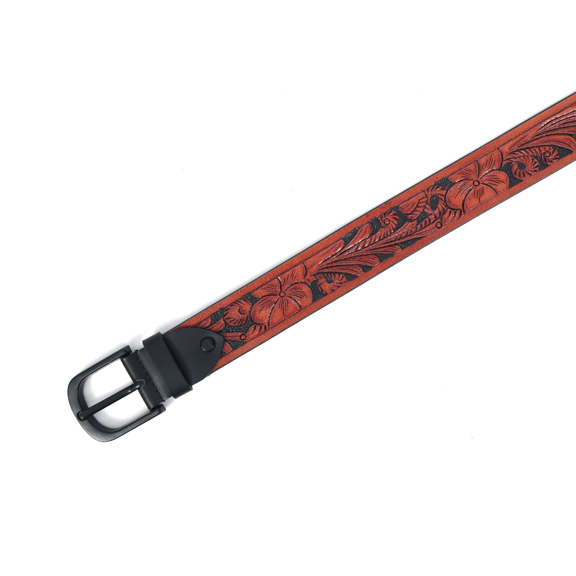 Premium Brown Leather Belt with Black Accents  Stylish & Durable. LB-849
