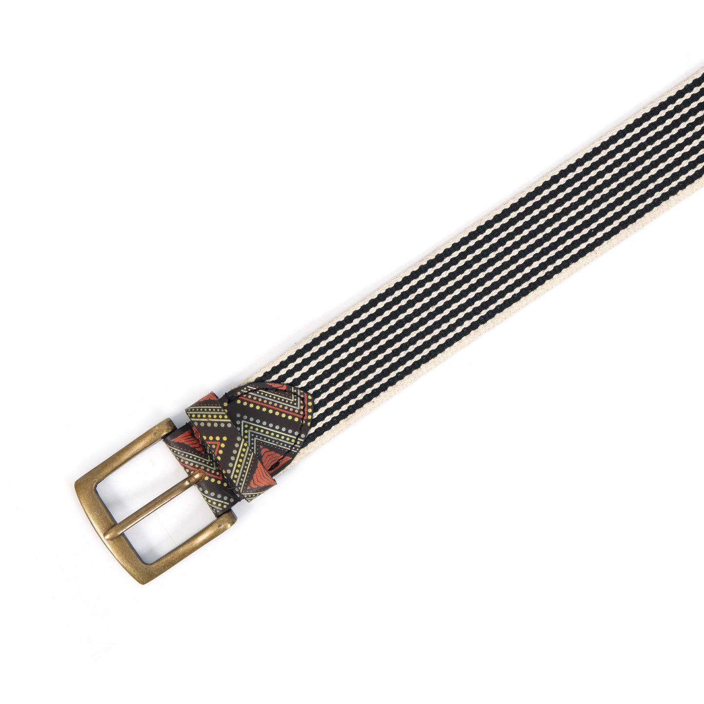 Premium  Leather Belt with Webbing  38mm. LB-832
