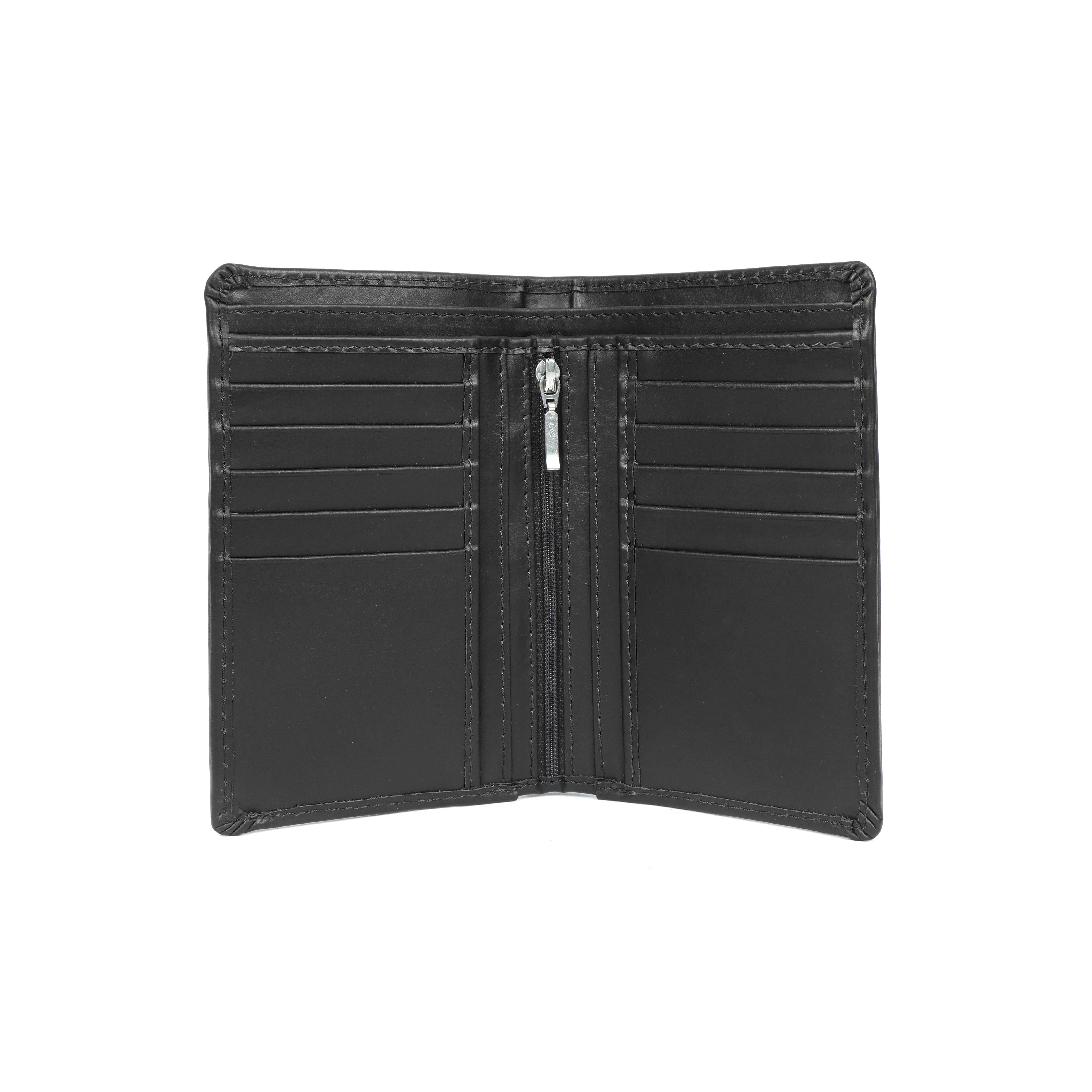 Premium Leather Card Holder with Zipper Pocket