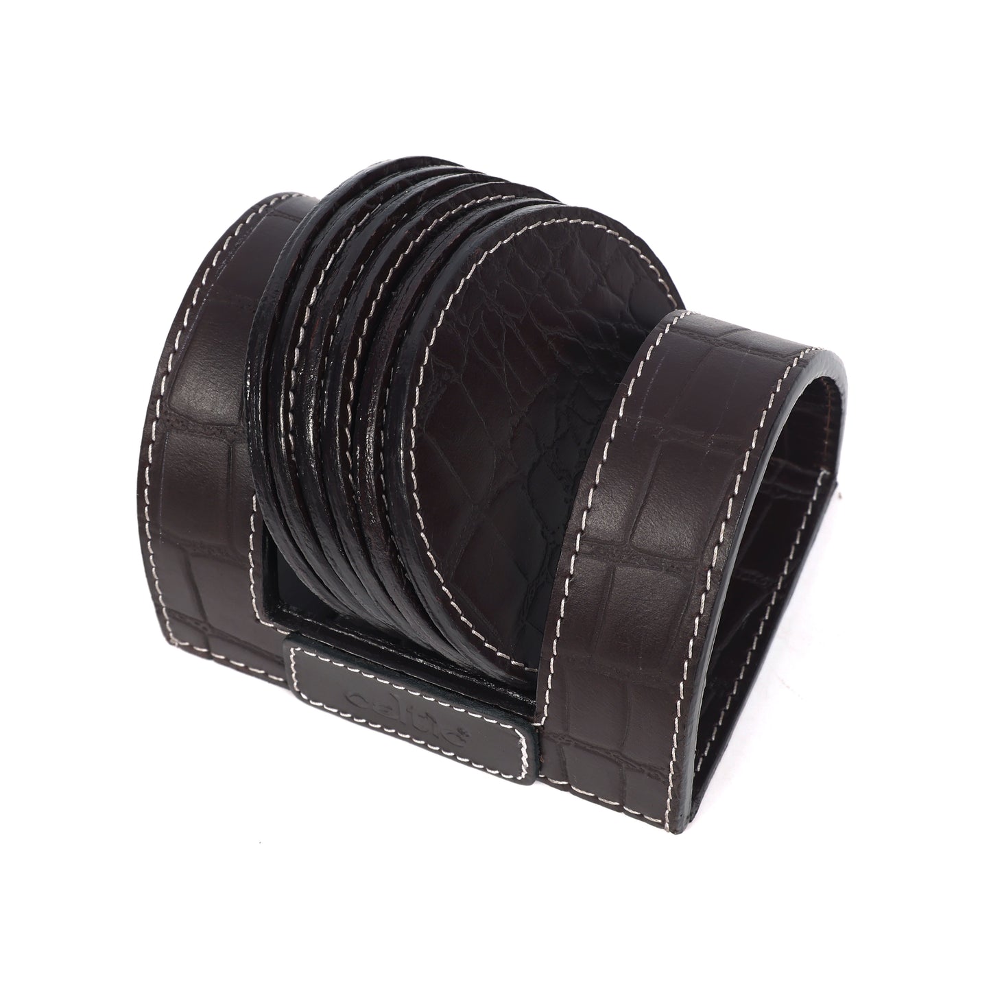 Elegant Leather Coasters for Office Use Stylish & Durable Desk Accessory Art: LC-03