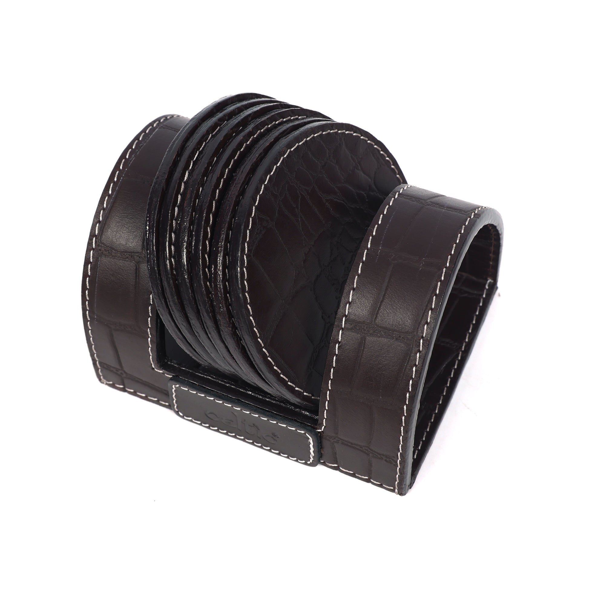 Elegant Leather Coasters for Office Use  Stylish & Durable Desk Accessory  Art: LC-03