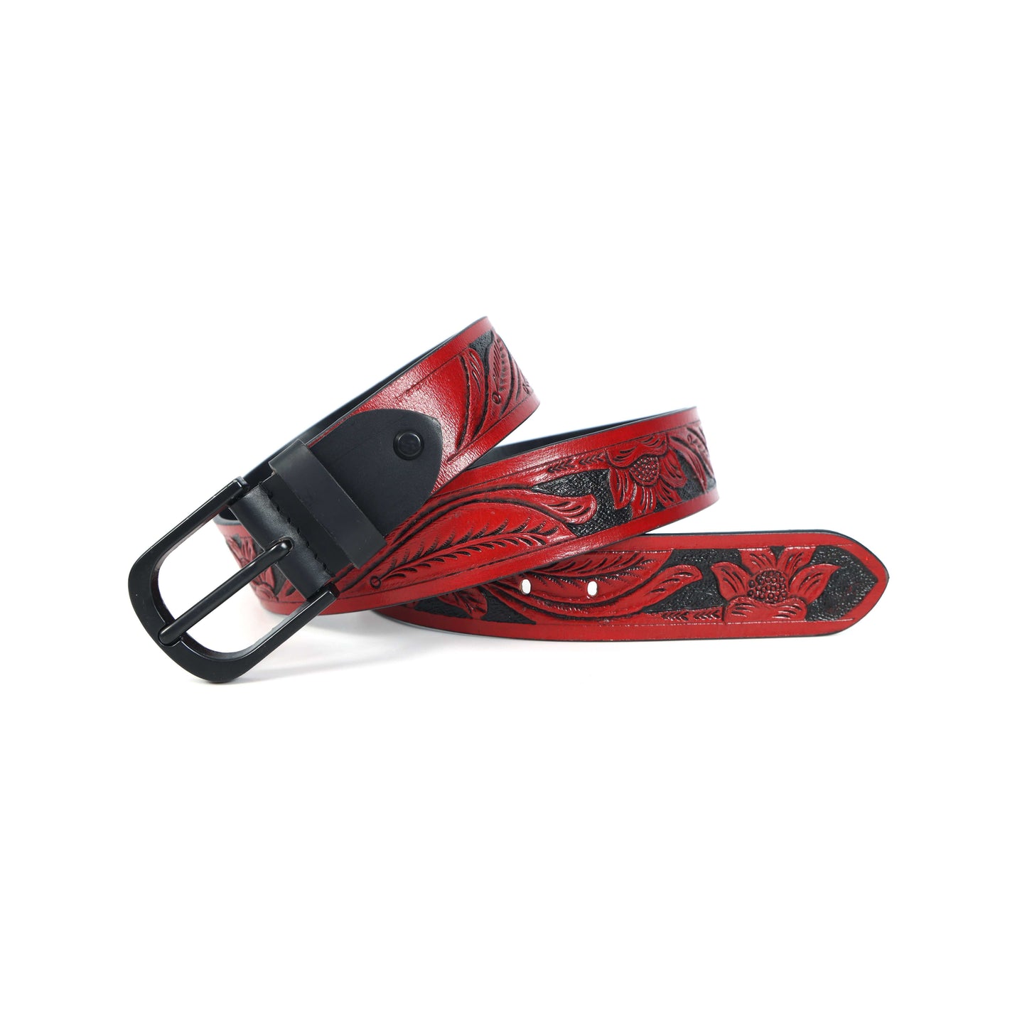 Handcrafted Brown Leather Stylish Belt  Premium Quality, Custom Hand Carved Design. LB-844