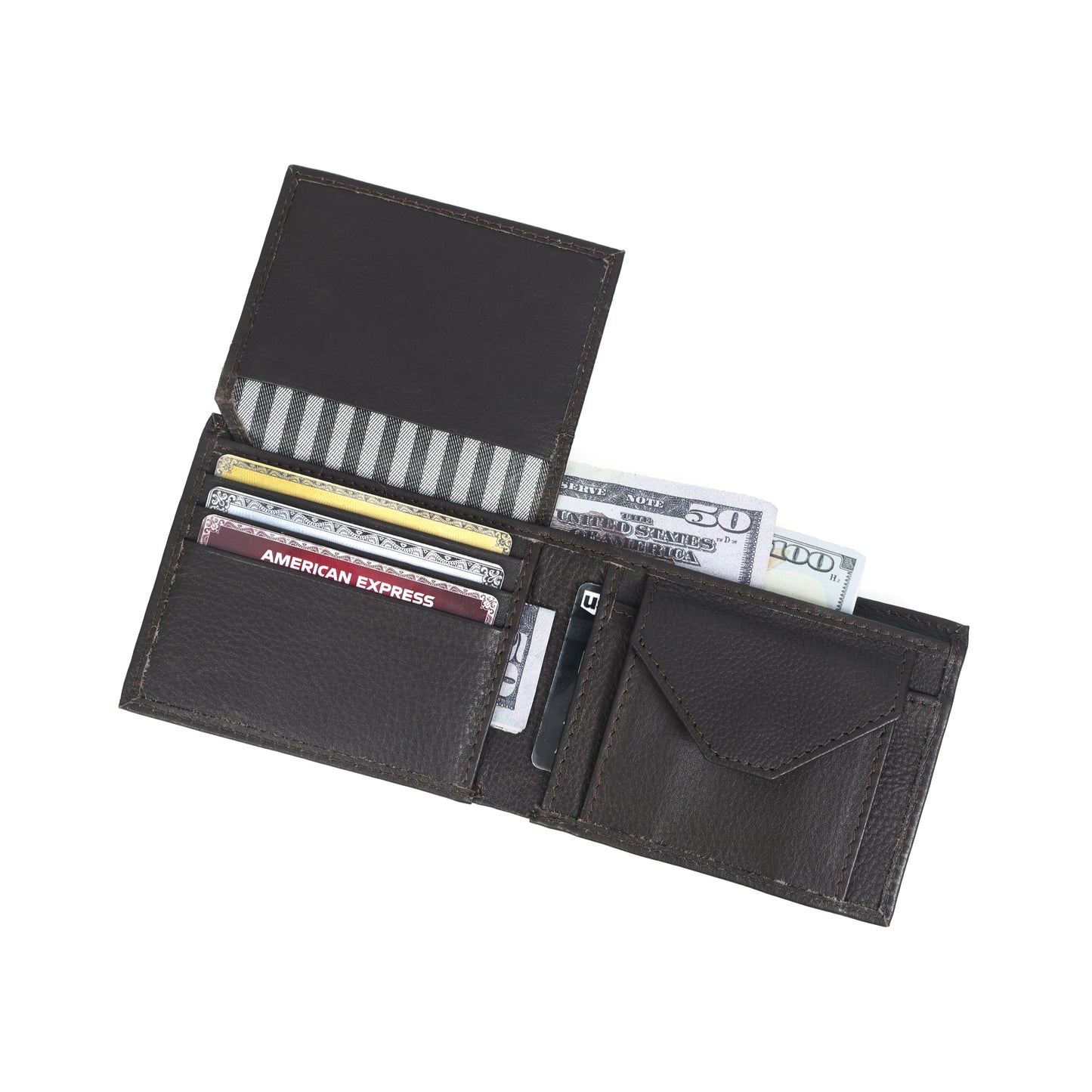 Sleek Black Leather Wallet - Style and Practicality Combined, Art:- LA-1408