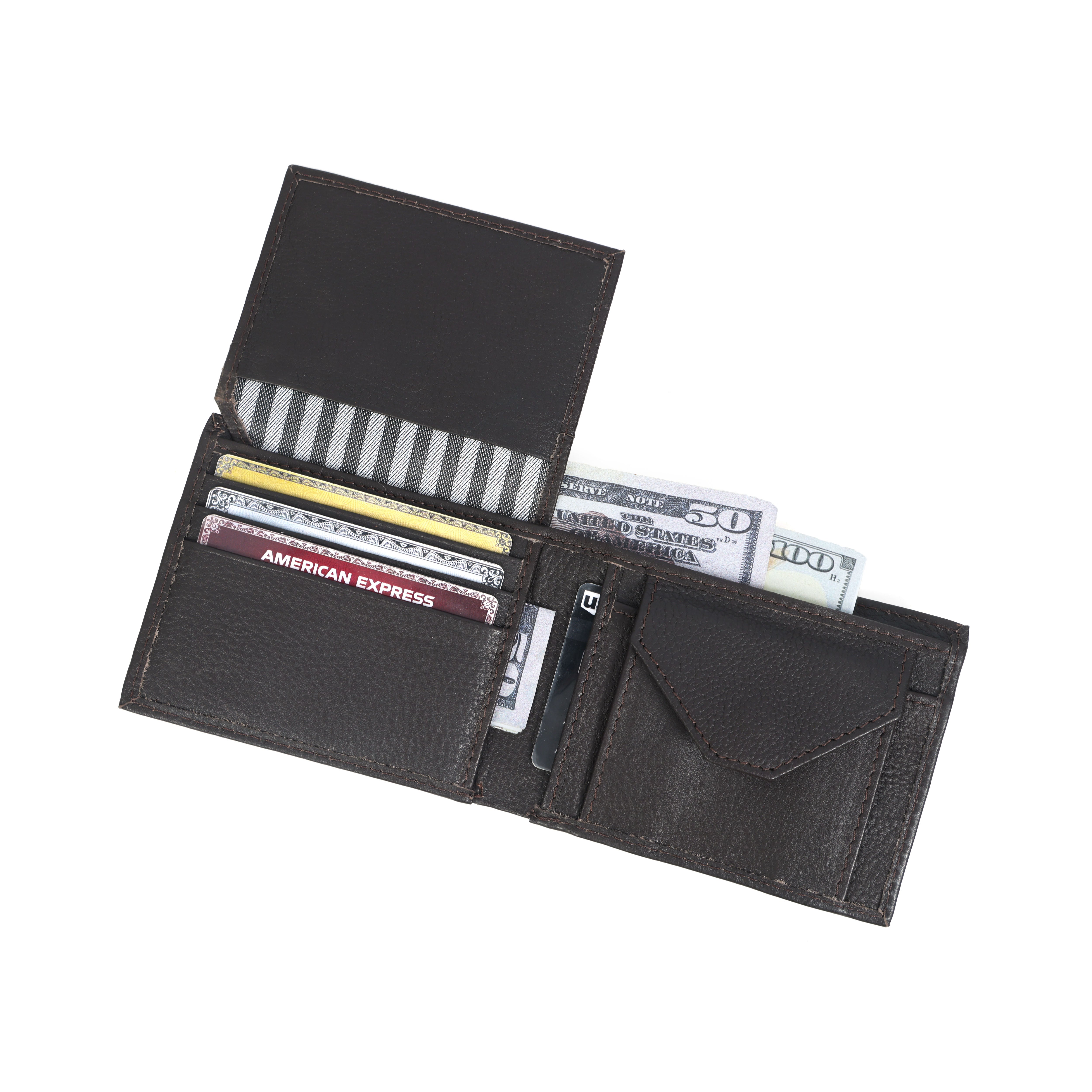 Premium Genuine Leather Bi-Fold Wallet | Sleek Coin Pocket & Card Organizer | Export Quality