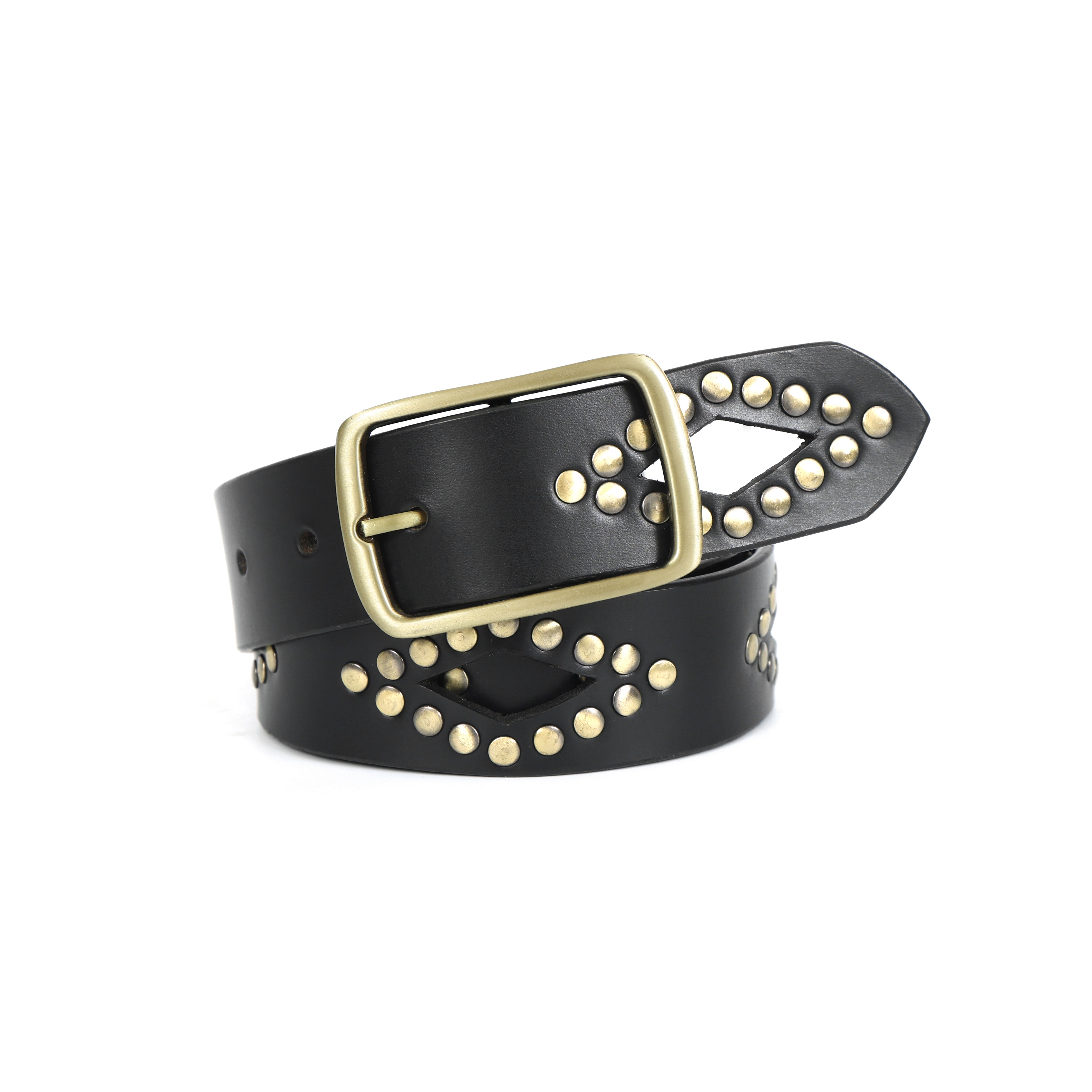 Celtic Trendy Black Studded Belt for Men | Adjustable Stylish Fashion Belt for Jeans & Casual Outfits