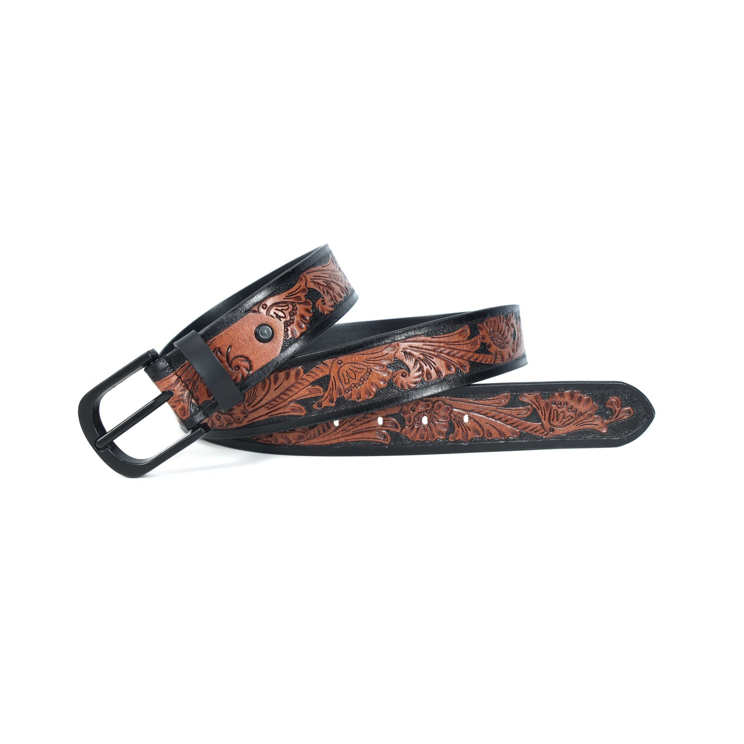 Premium Black & Brown Leather Belt with Sleek Black Buckle  Reversible & Stylish. LB-854
