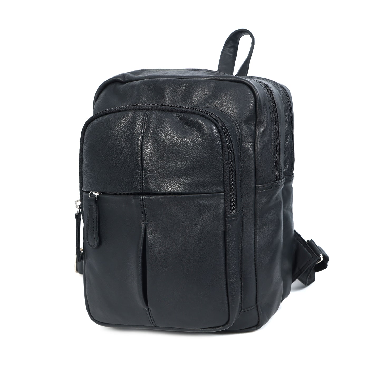 Unisex Black Genuine Leather Backpack Sleek, Durable & Timeless.BG-1630