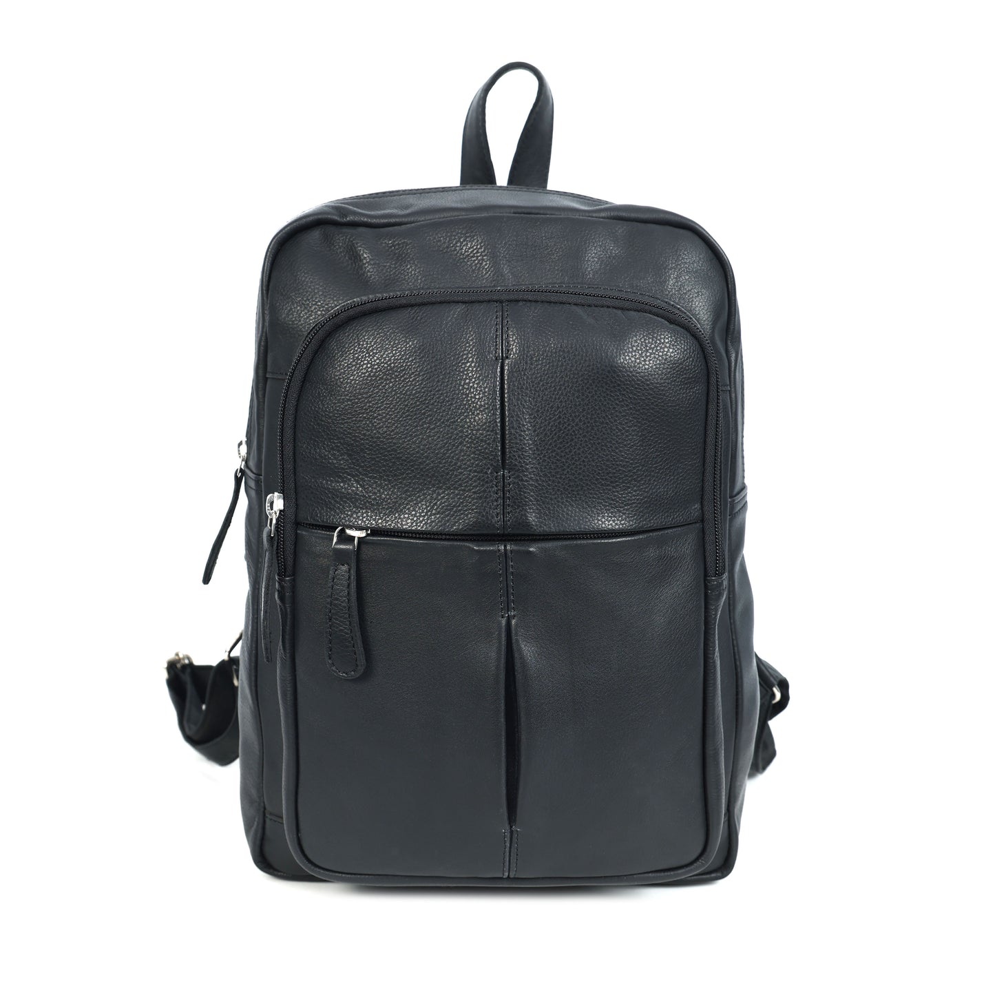 Unisex Black Genuine Leather Backpack Sleek, Durable & Timeless.BG-1630