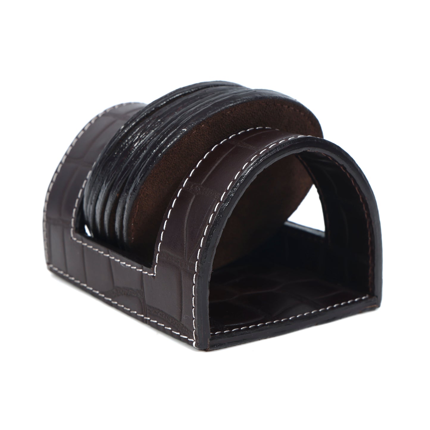Elegant Leather Coasters for Office Use Stylish & Durable Desk Accessory Art: LC-03