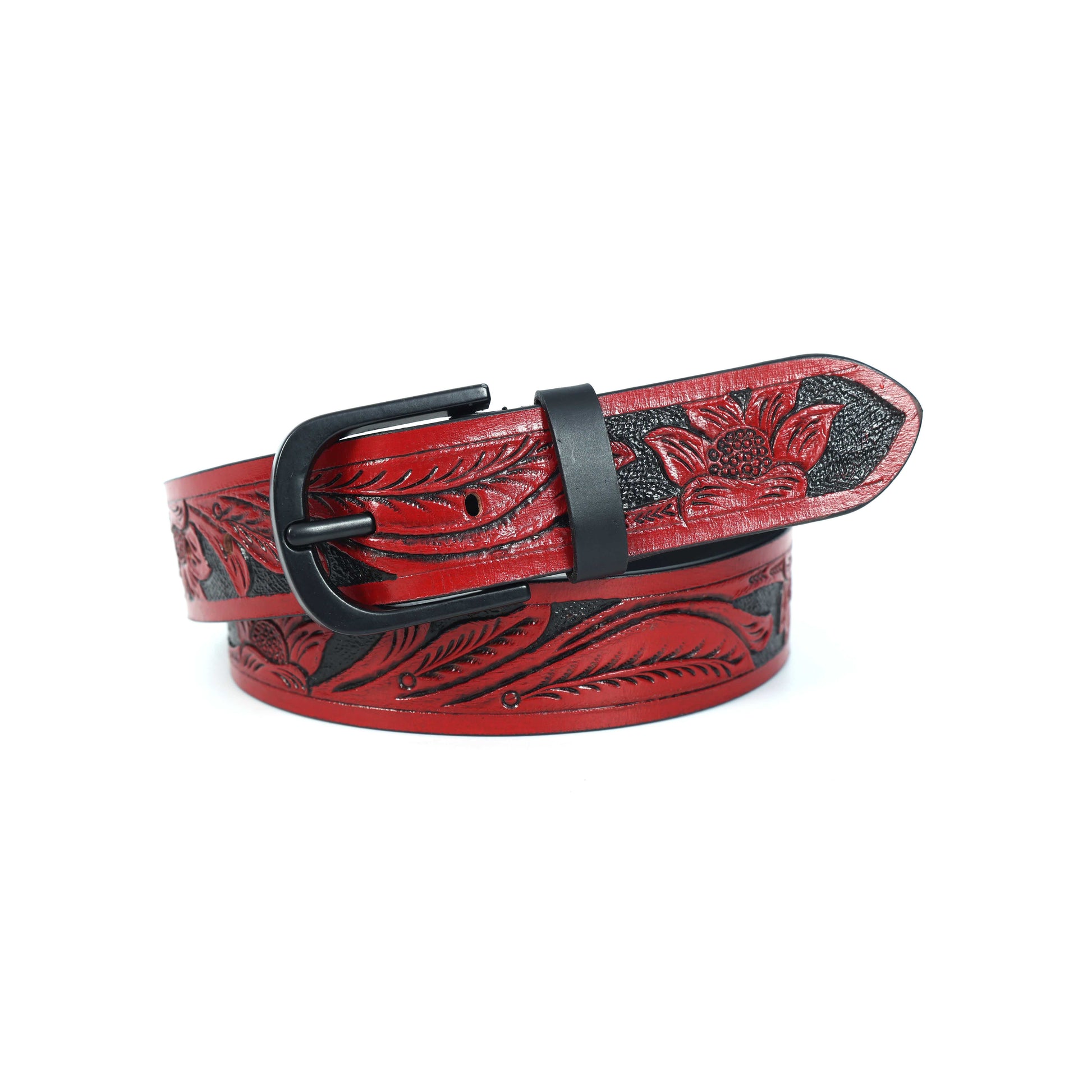 Handcrafted Brown Leather Stylish Belt  Premium Quality, Custom Hand Carved Design. LB-844
