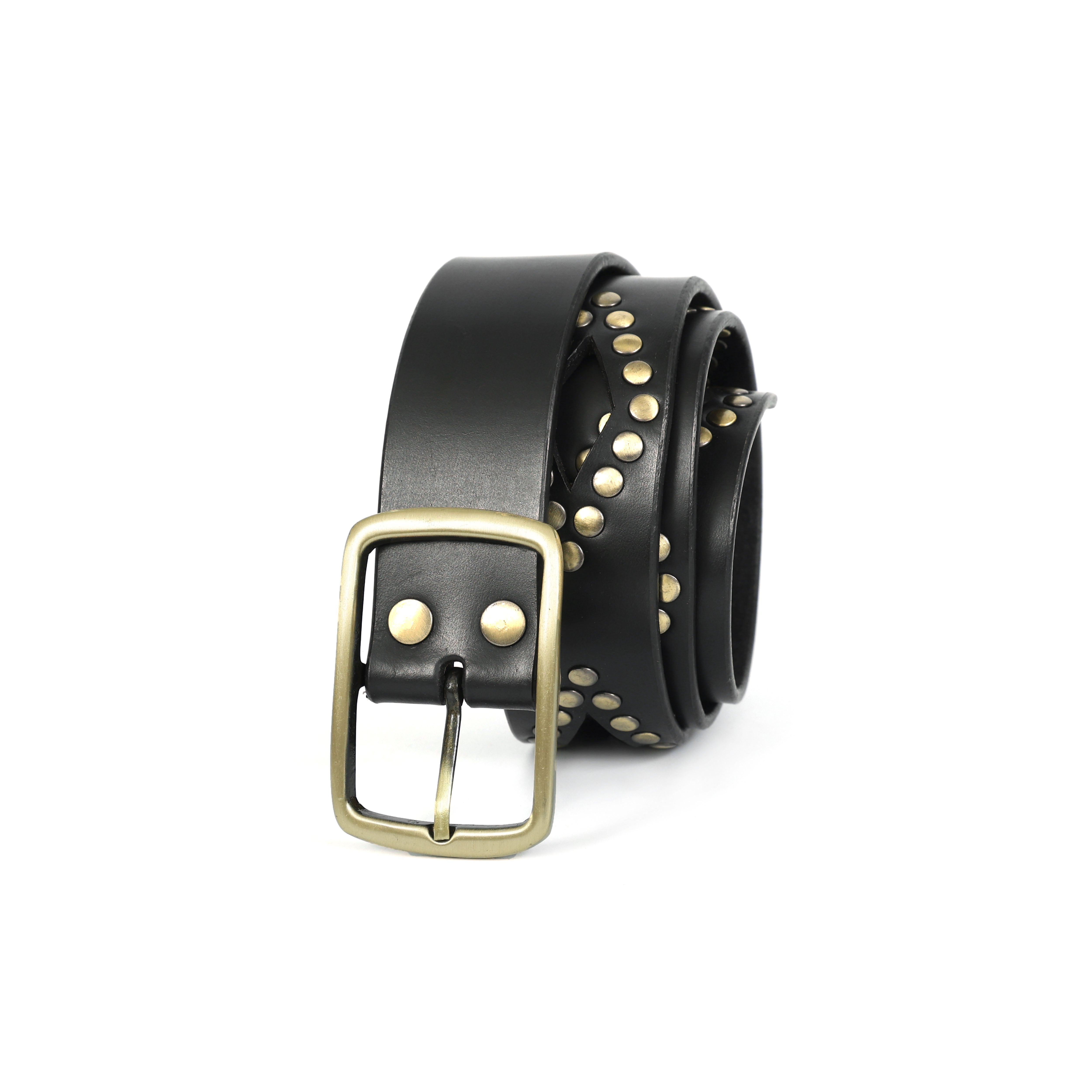 Celtic Trendy Black Studded Belt for Men | Adjustable Stylish Fashion Belt for Jeans & Casual Outfits