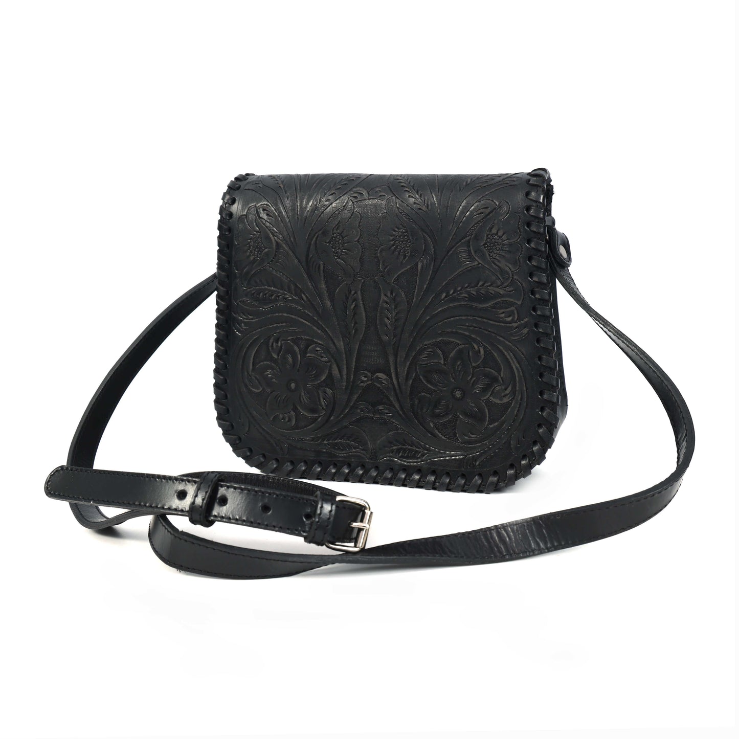 Hand-Carved Leather Sling Bag  Artisan Craftsmanship & Timeless Style. BG-1615