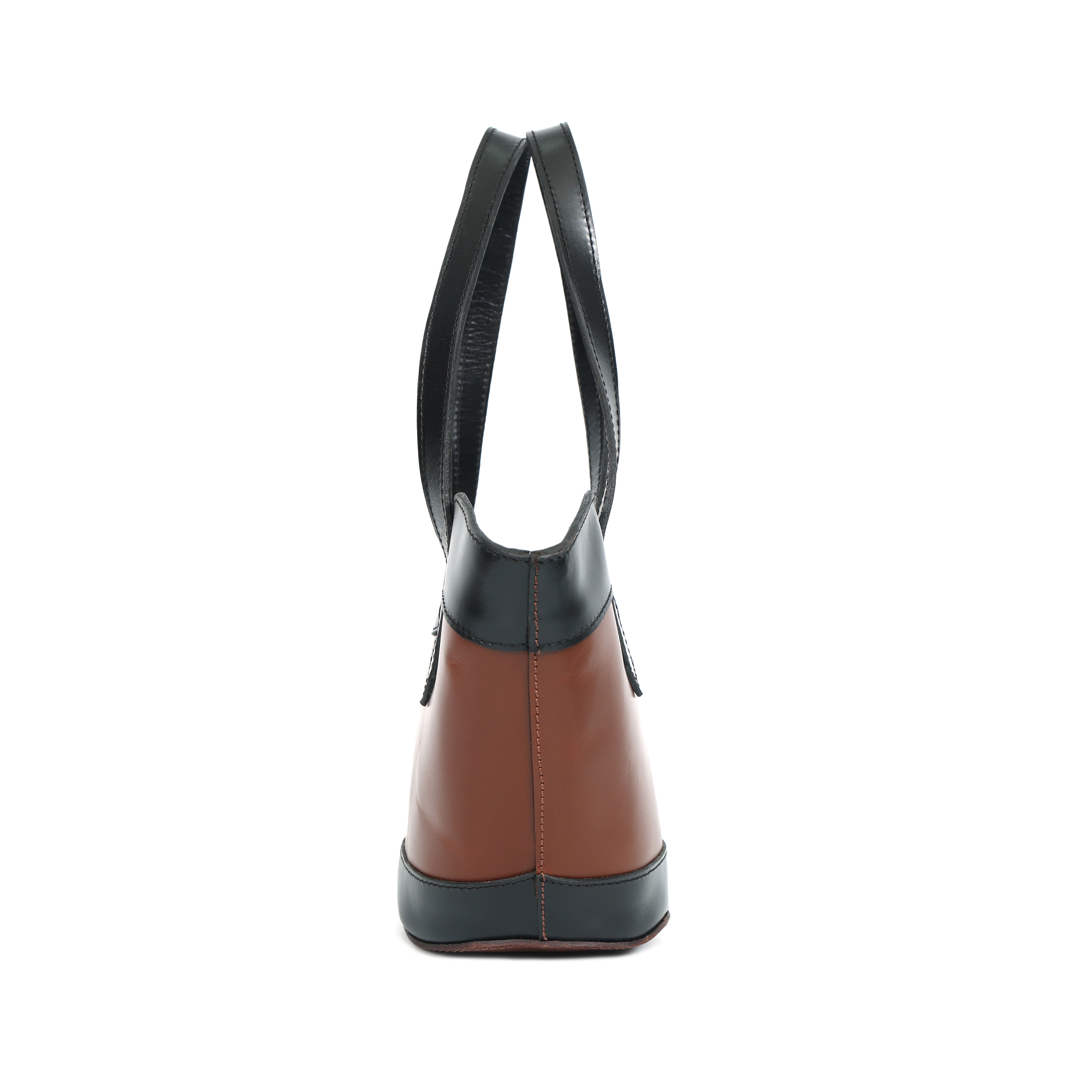 Premium Genuine Leather Mini Tote Bag with Dual Handles & Detachable Shoulder Strap