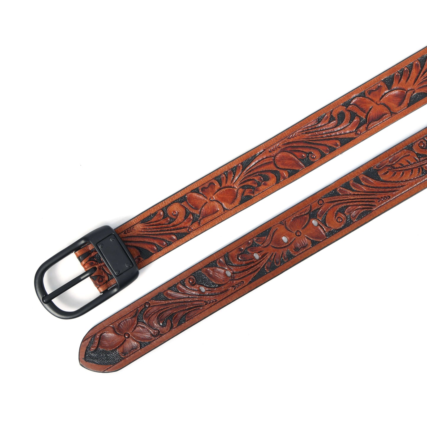 Premium Brown Leather Belt with Black Buckle  Stylish & Durable. LB-850
