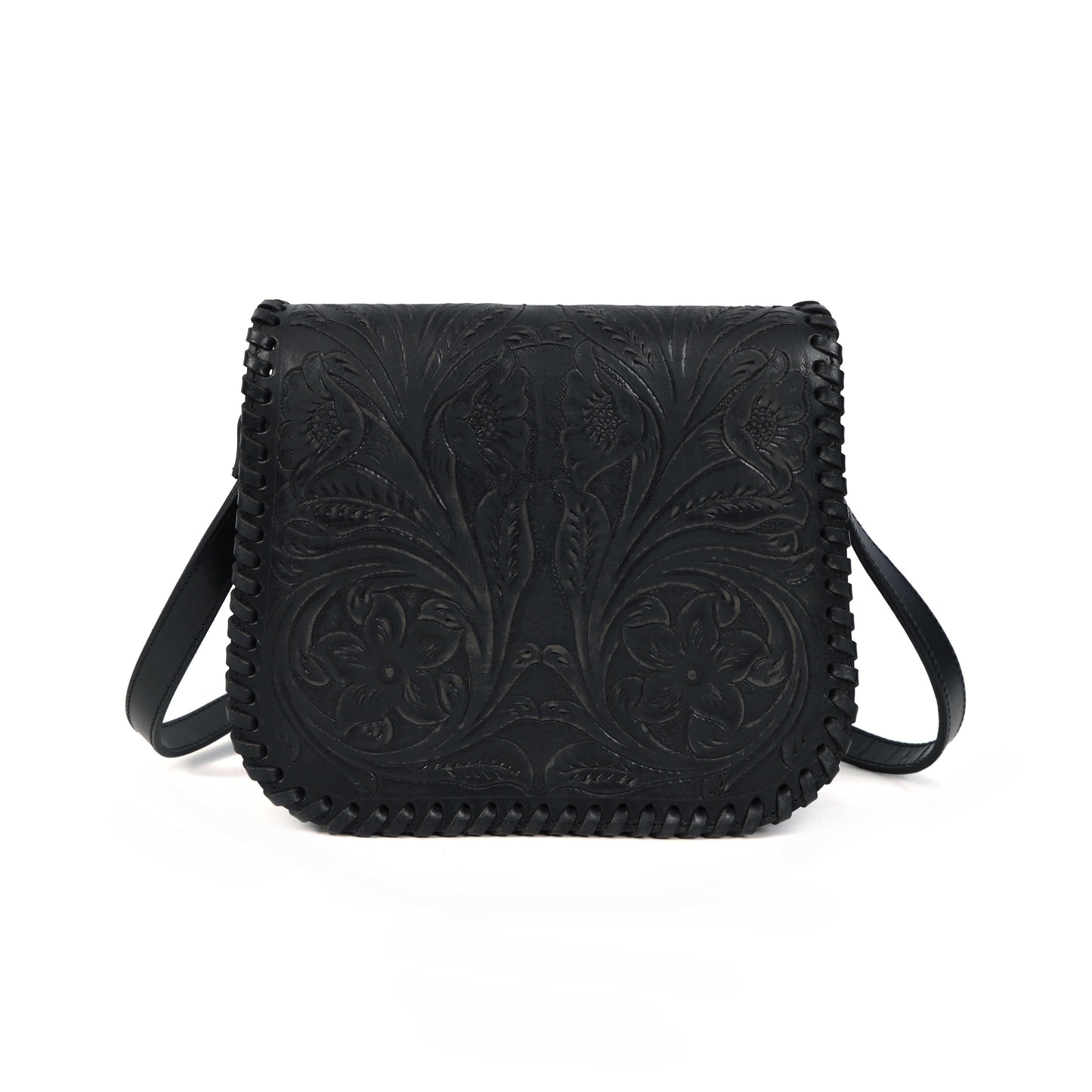 Hand-Carved Leather Sling Bag  Artisan Craftsmanship & Timeless Style. BG-1615