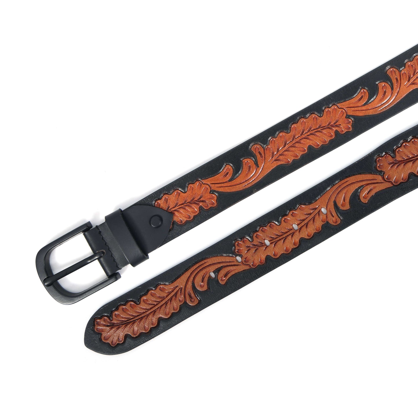 Premium Black & Brown Leather Belt with Sleek Black Buckle  Stylish & Durable. LB-855