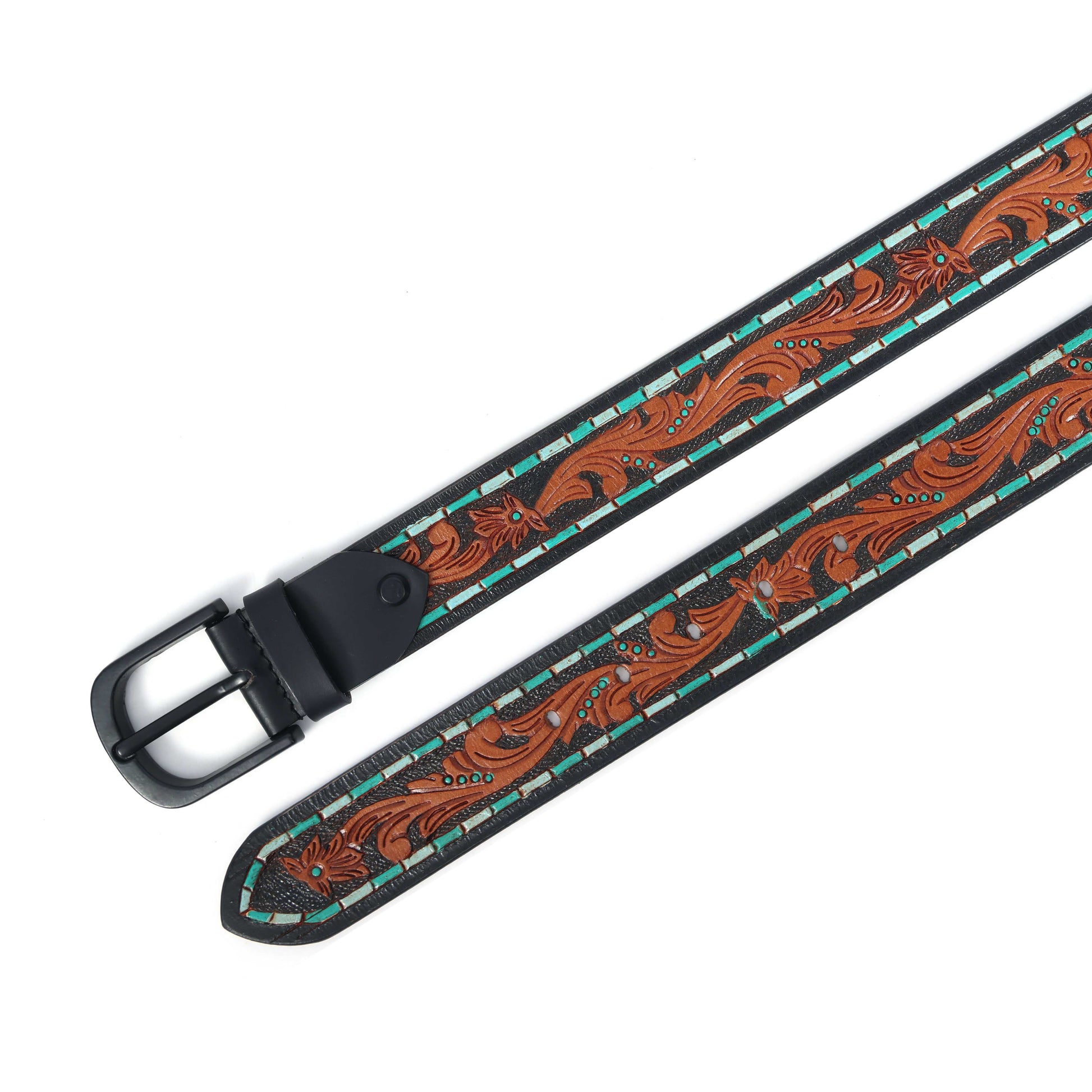 Brown Leather Hand-Carved Stylish Belt for Party Wear  Premium Quality & Unique Design. LB-843