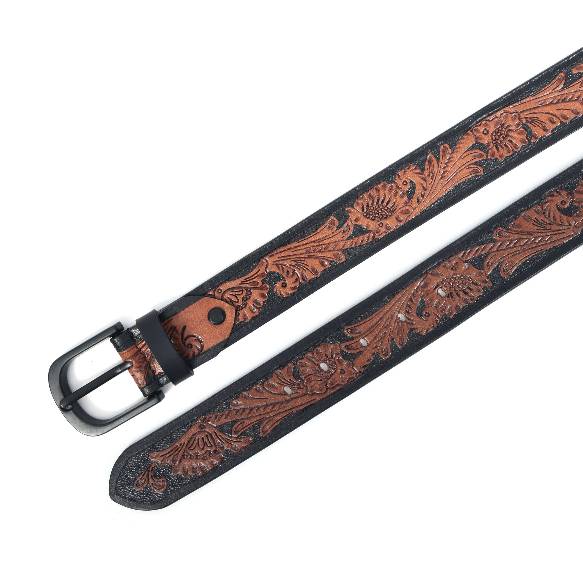 Premium Black & Brown Leather Belt with Sleek Black Buckle  Reversible & Stylish. LB-854
