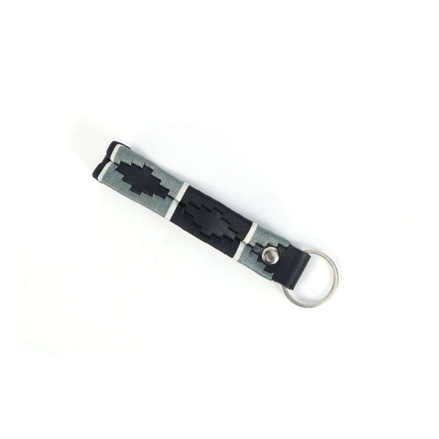 New Premium Leather Grey & Black Webbing Polo Belt and Keyring. LB-863