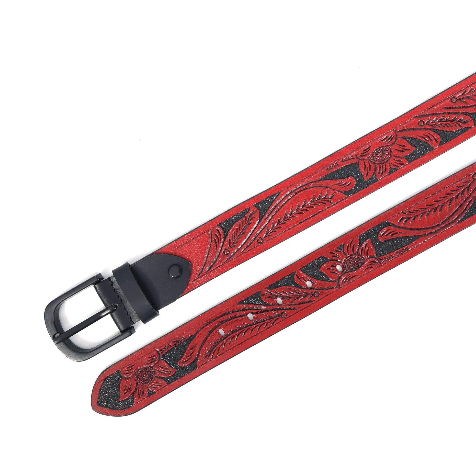 Handcrafted Brown Leather Stylish Belt  Premium Quality, Custom Hand Carved Design. LB-844