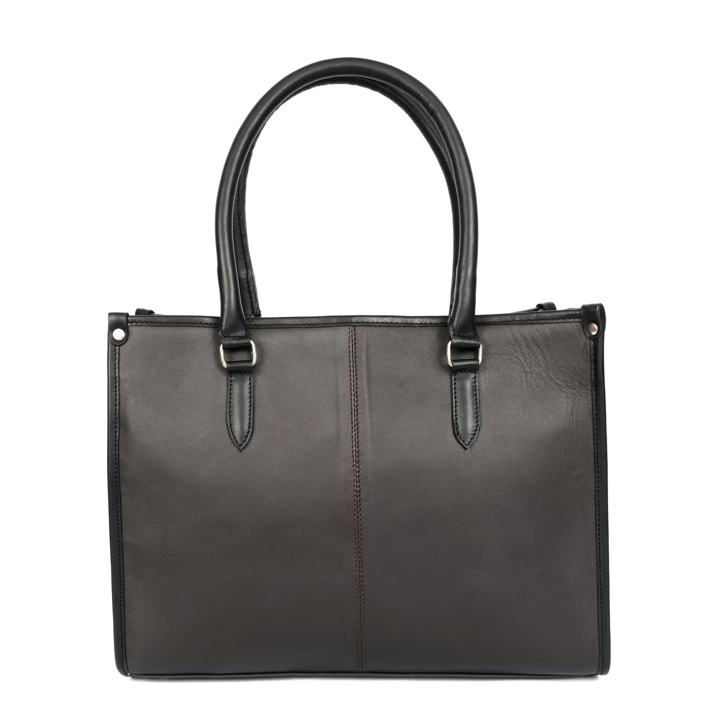 Premium Black Genuine Leather Office Tote for Women | Structured Handbag with Sling Strap