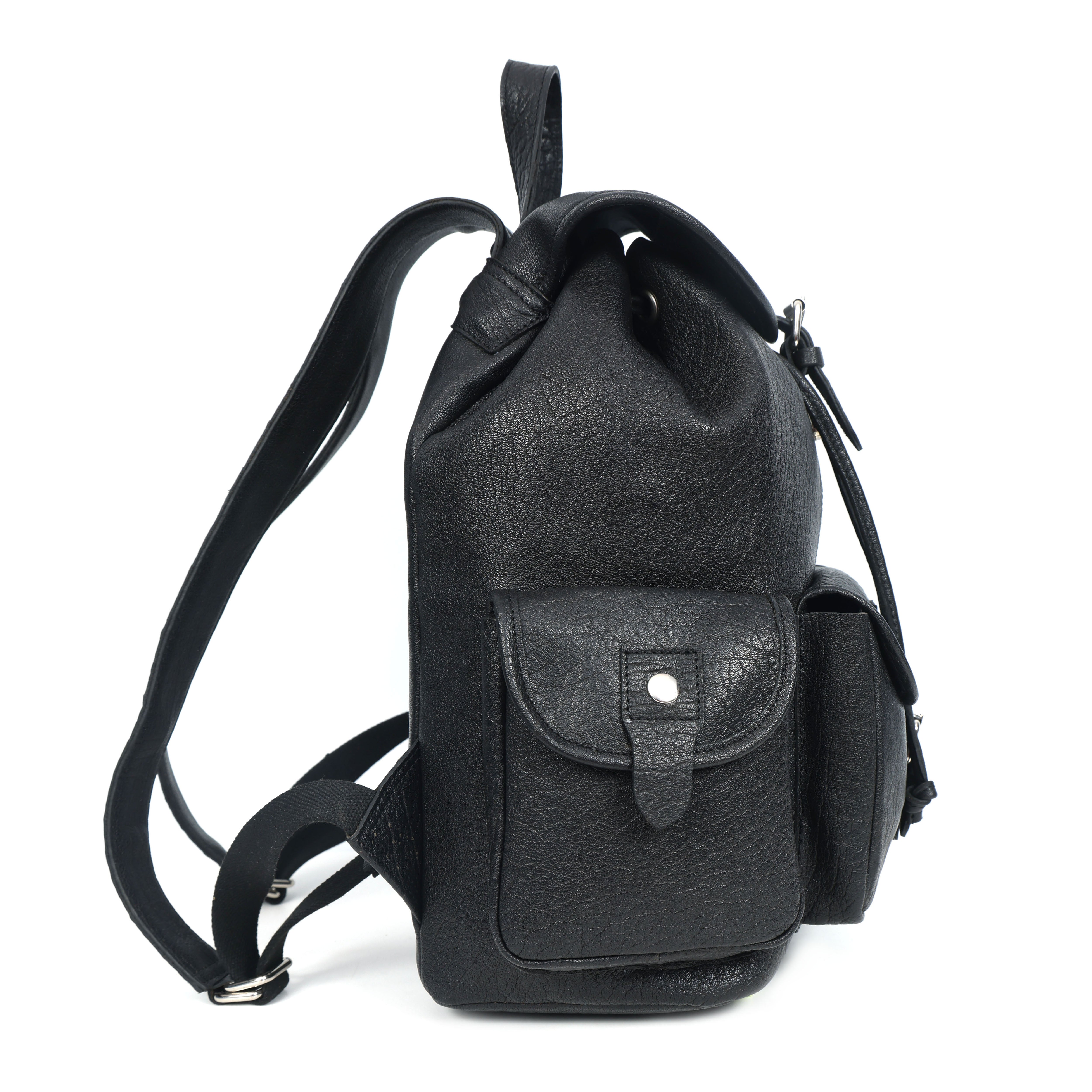 Premium Genuine Black Leather Backpack: Timeless Style and Versatility