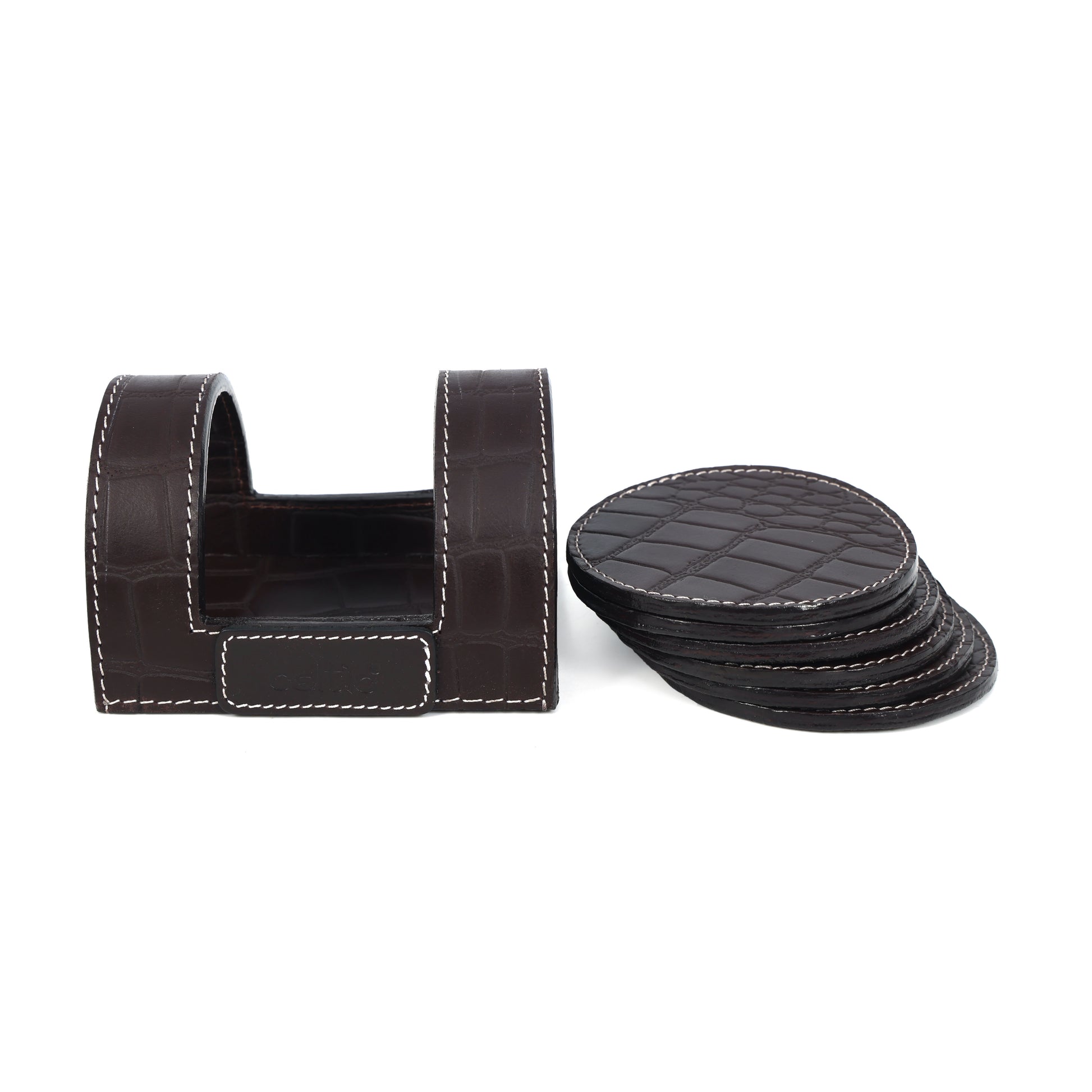 Elegant Leather Coasters for Office Use  Stylish & Durable Desk Accessory  Art: LC-03