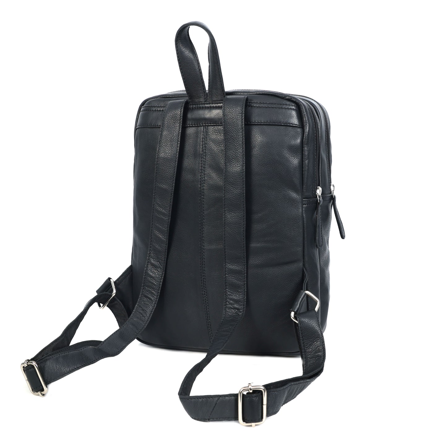 Unisex Black Genuine Leather Backpack Sleek, Durable & Timeless.BG-1630