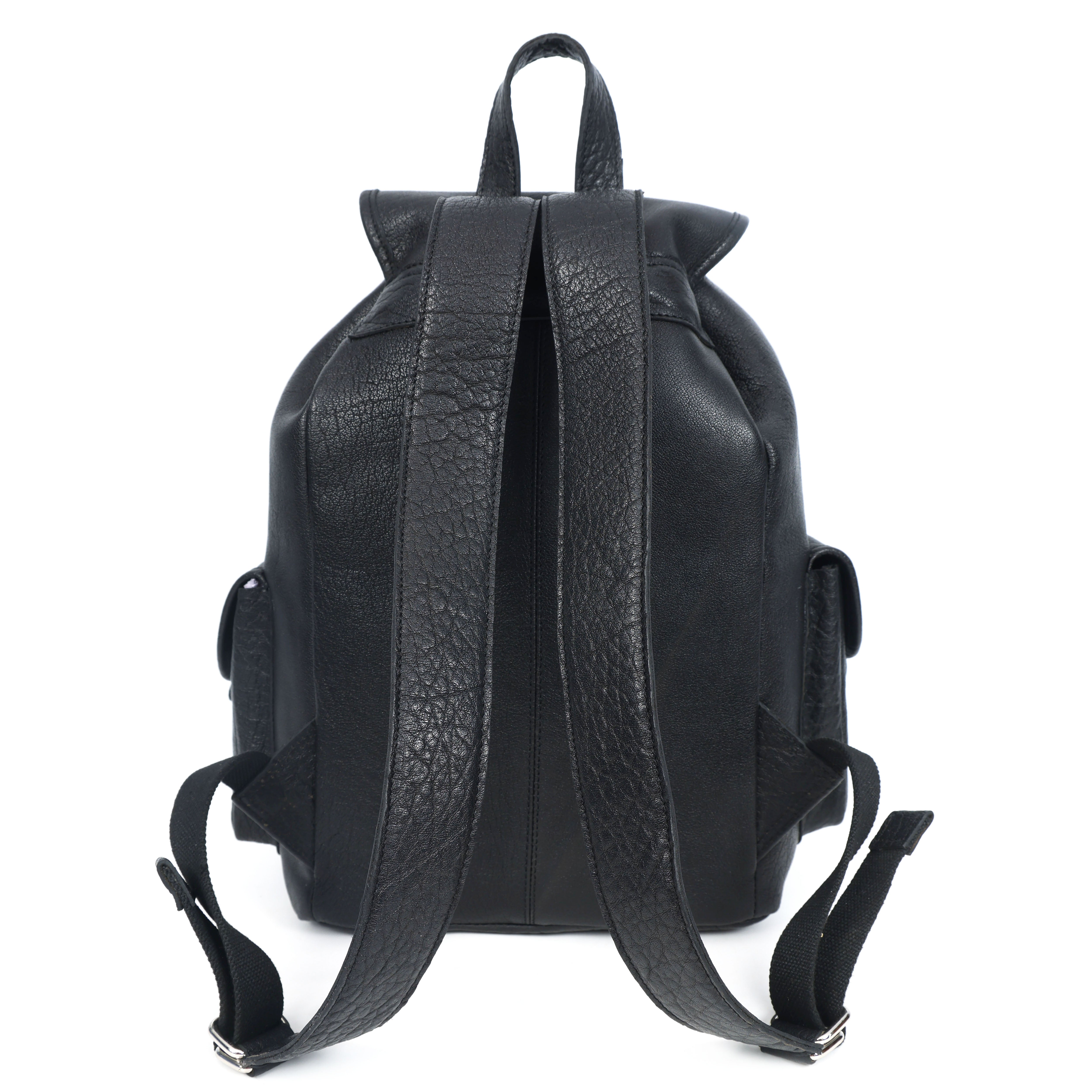 Premium Genuine Black Leather Backpack: Timeless Style and Versatility