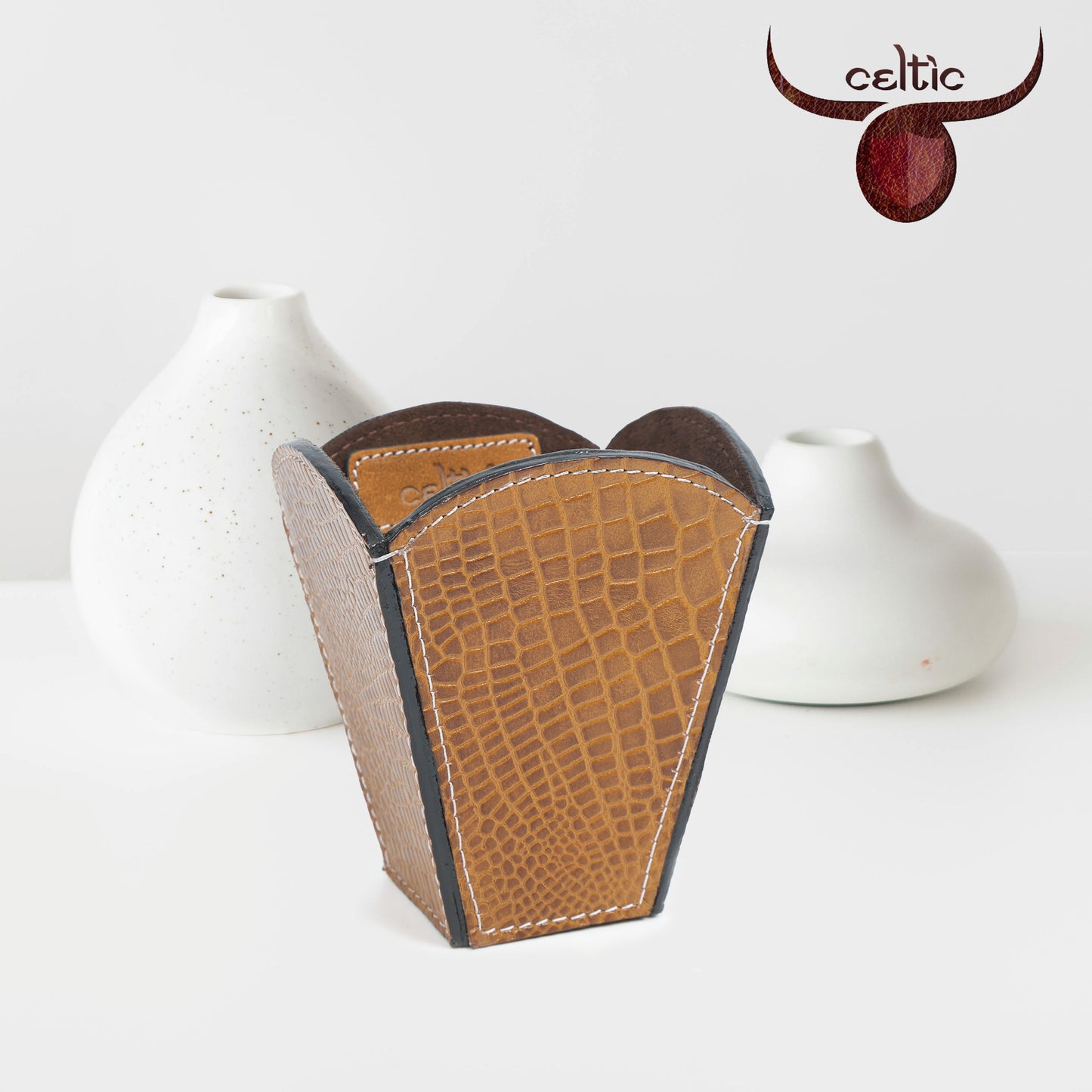 Luxury Leather Pen Holder | Stylish Desk Organizer for Office & Home Art:-LP-02