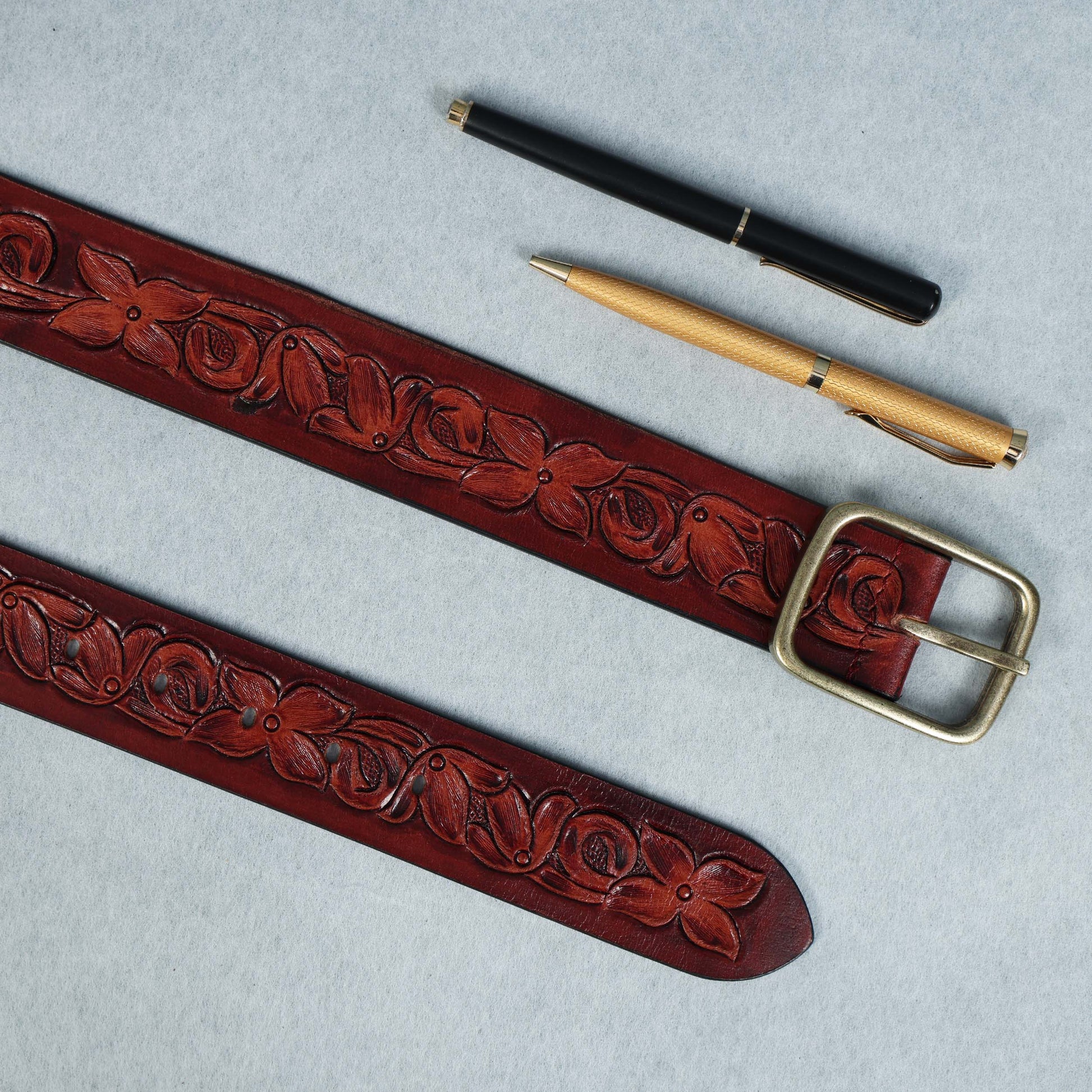 Premium Red & Tan Leather Belt  Stylish & Versatile Accessory. LB-853