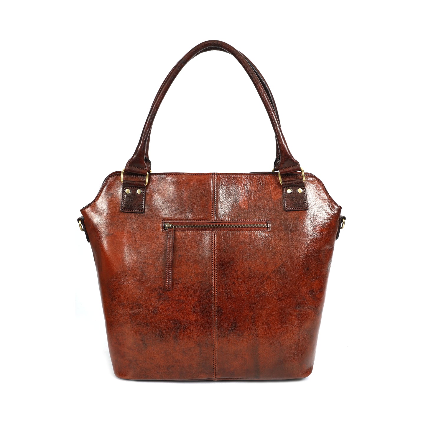 Genuine Leather Vintage Brown Tote & Wristlet Combo | Premium 2-Piece Set for Women