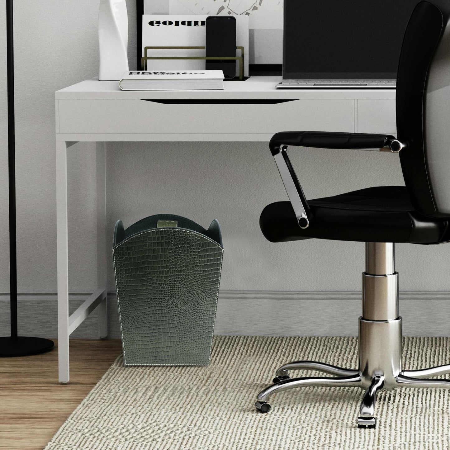 Premium Leather Dustbin for Office Use Stylish & Functional Waste Solution Art: LD-02